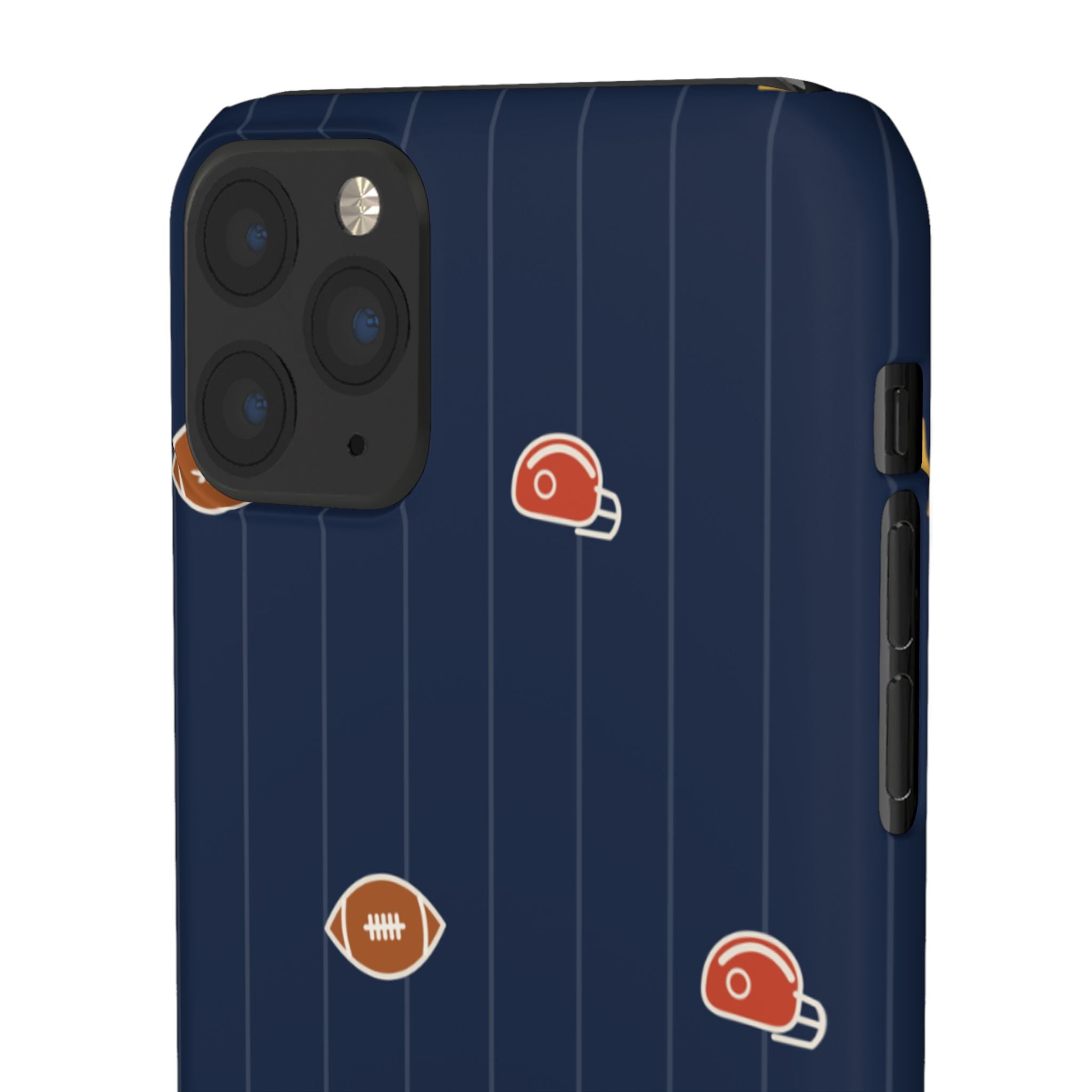Football Pattern Phone Case – Navy Helmet & Pigskin Design