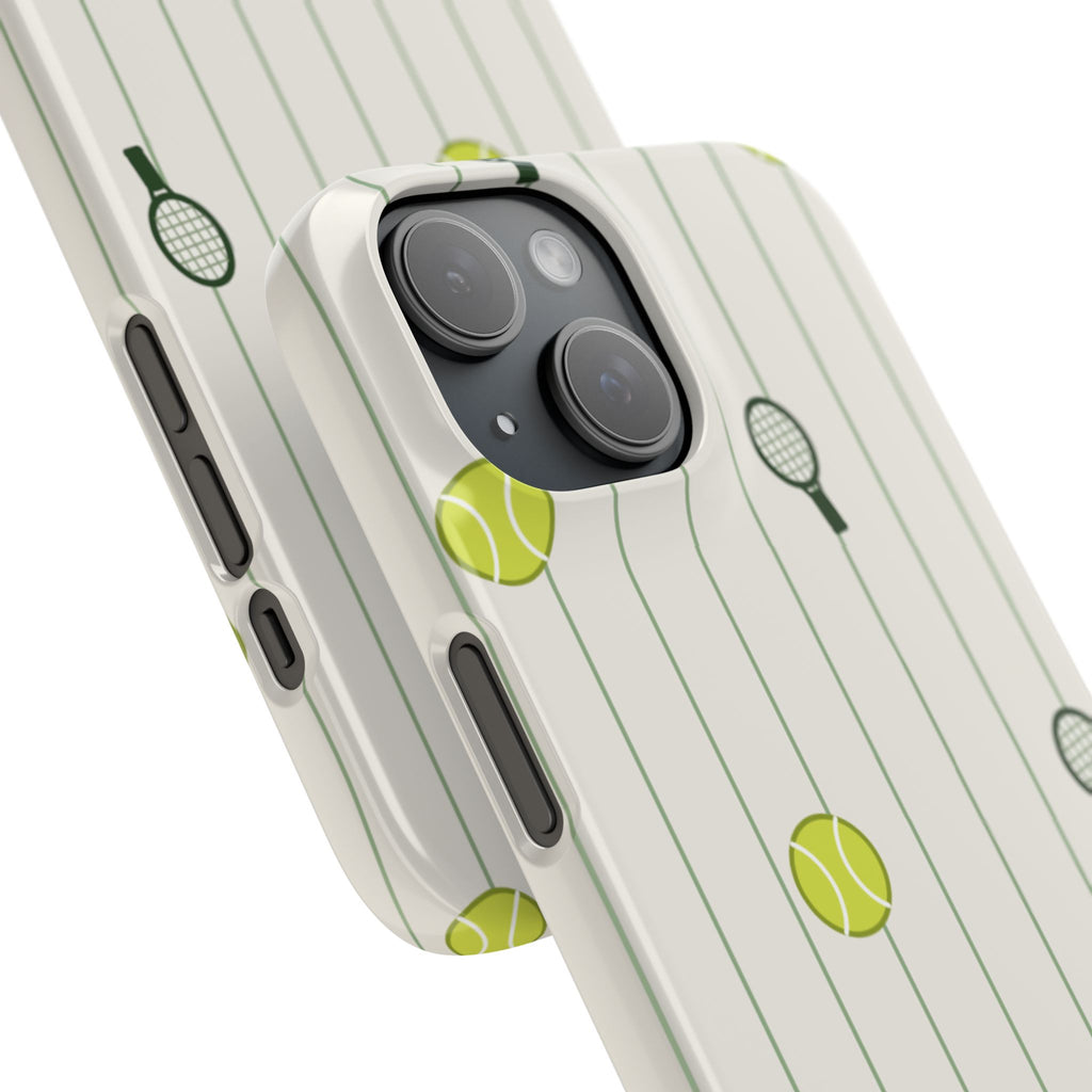 Tennis Pattern Phone Case — Rackets & Tennis Balls Protective Snap Case