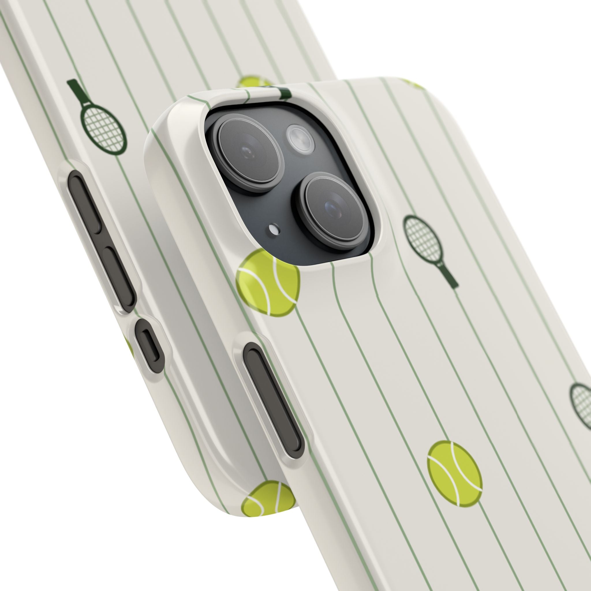 Tennis Pattern Phone Case — Rackets & Tennis Balls Protective Snap Case