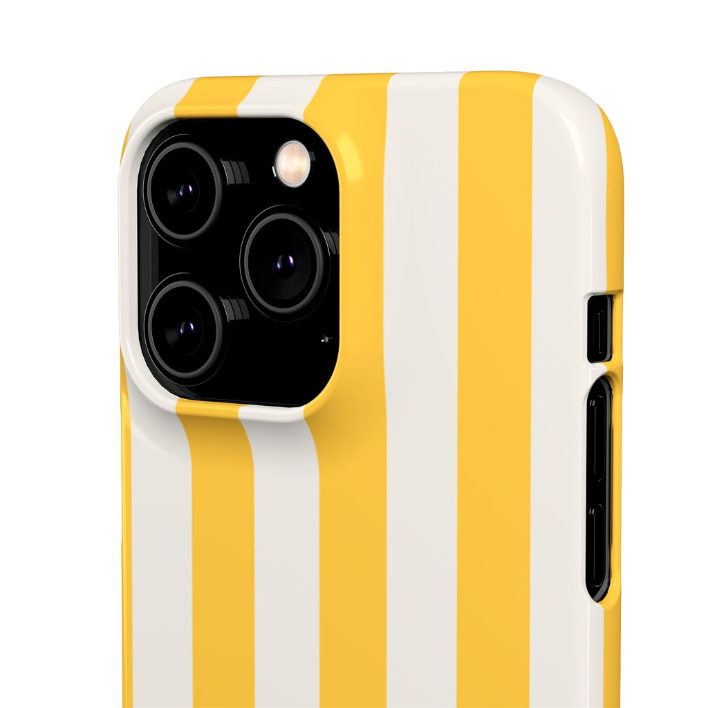 Yellow Stripe Phone Case — Bright Vertical Striped Snap Case