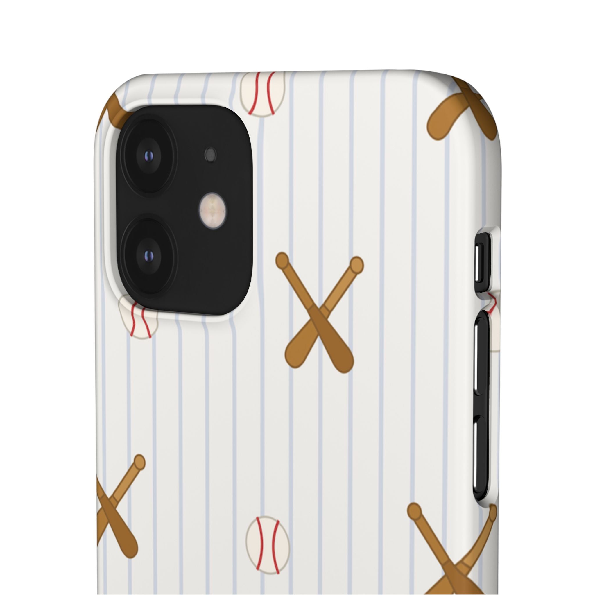 Baseball Pattern Phone Case — Bat & Ball Snap Case