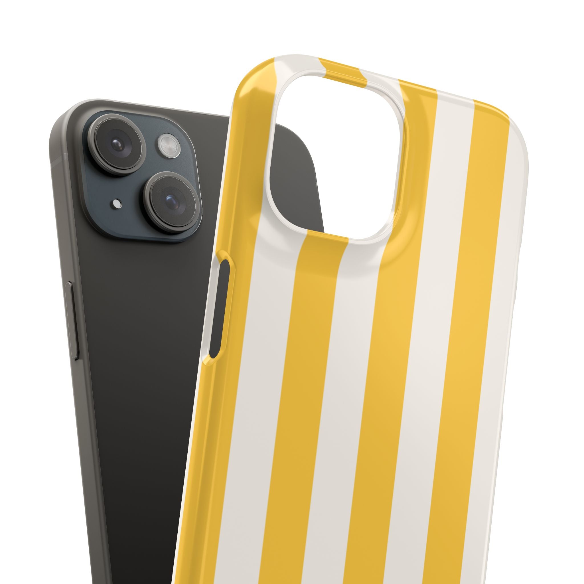 Yellow Stripe Phone Case — Bright Vertical Striped Snap Case