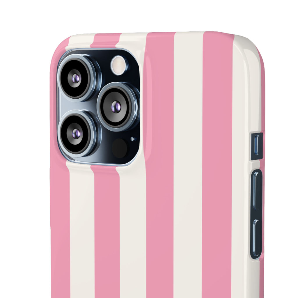 Pink & White Stripe Snap Phone Case — Cute Striped iPhone Cover
