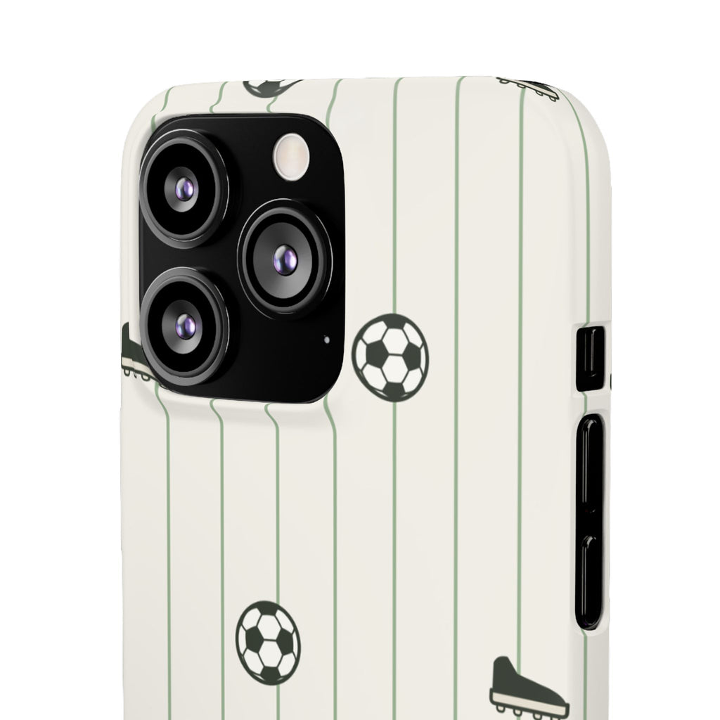 Soccer Pattern Snap Phone Case - Athletic Ball & Cleat Design