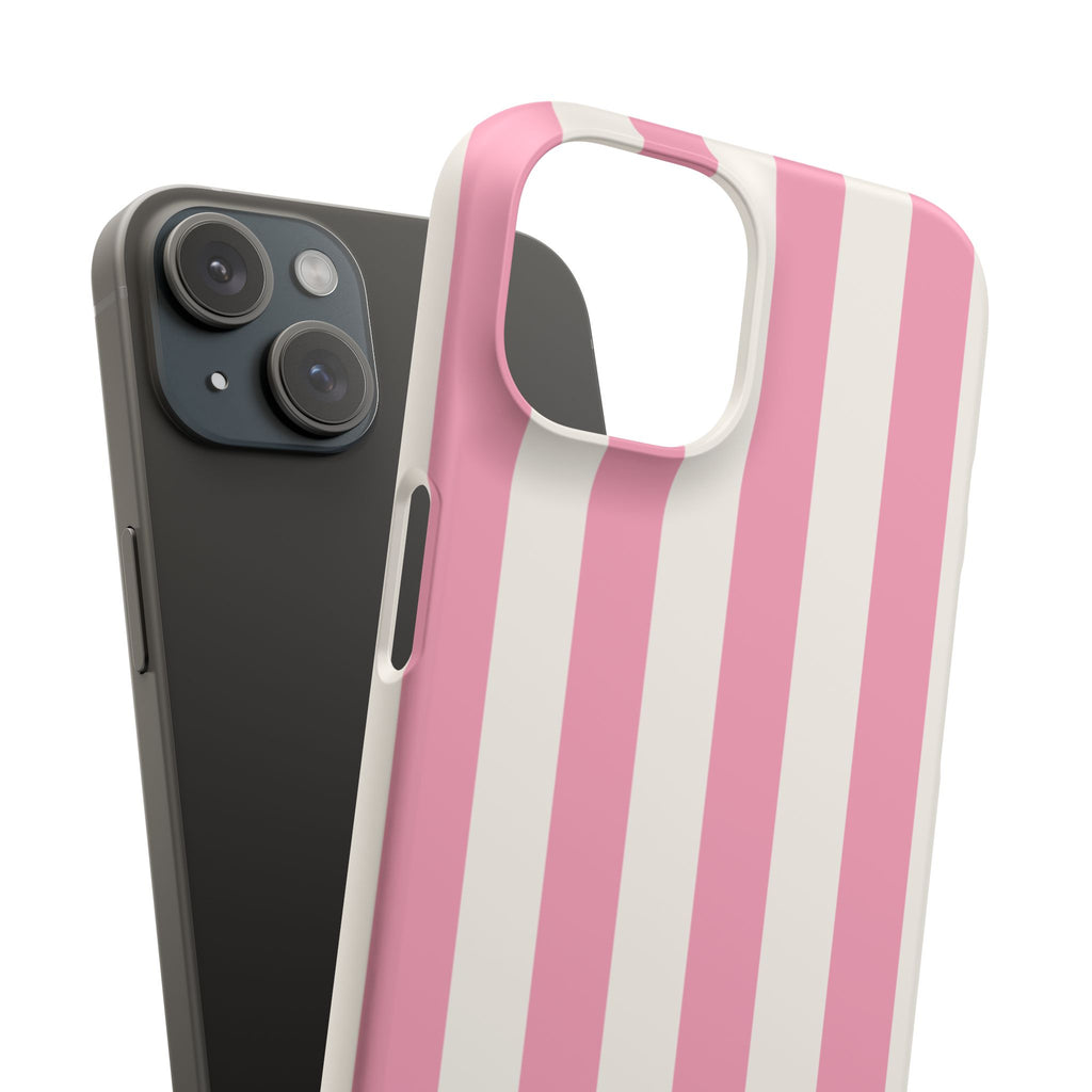 Pink & White Stripe Snap Phone Case — Cute Striped iPhone Cover
