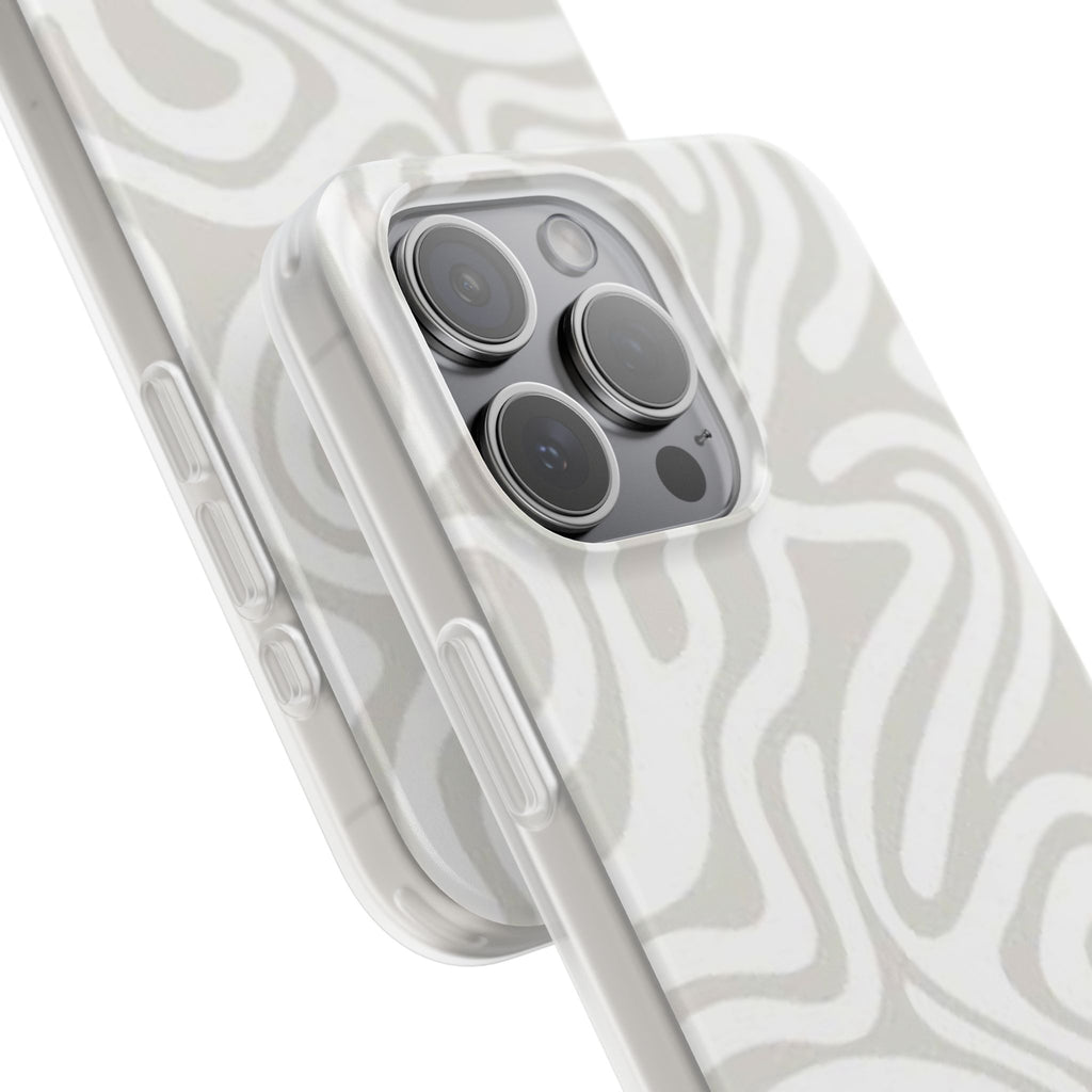 Abstract Neutral Swirl Phone Case — Flexible Protective Cover