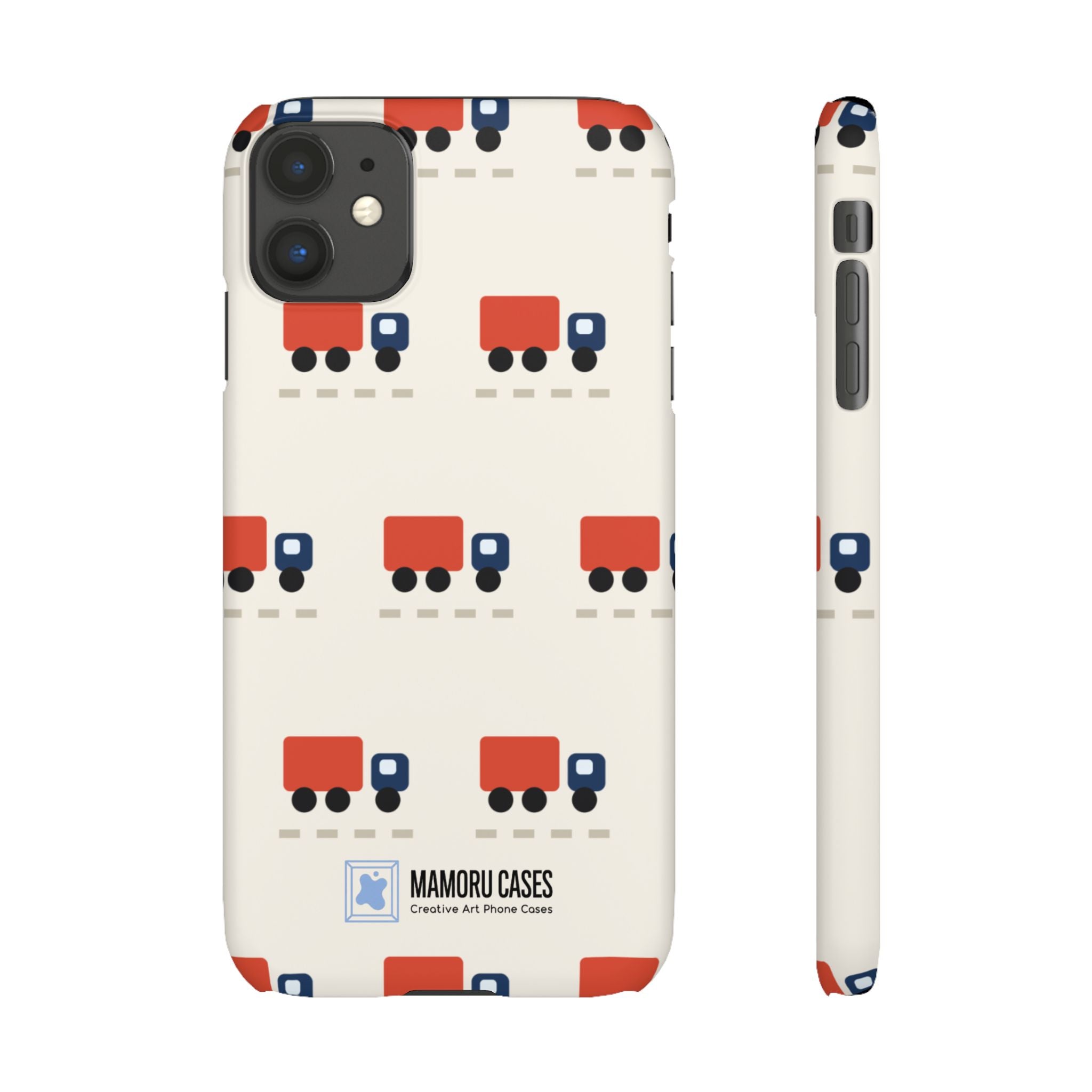 Truck Pattern Phone Case — Cute Red & Blue Delivery Truck iPhone Cover