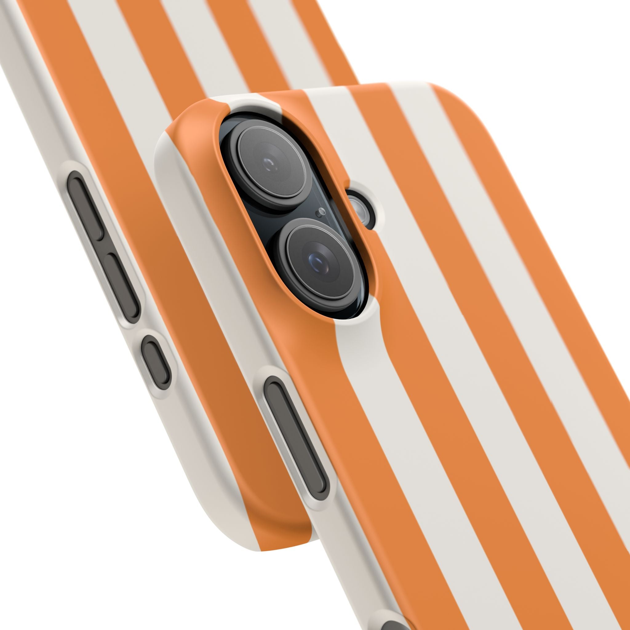 Striped Orange Snap Phone Case — Bold Retro Vertical Stripes iPhone Cover
