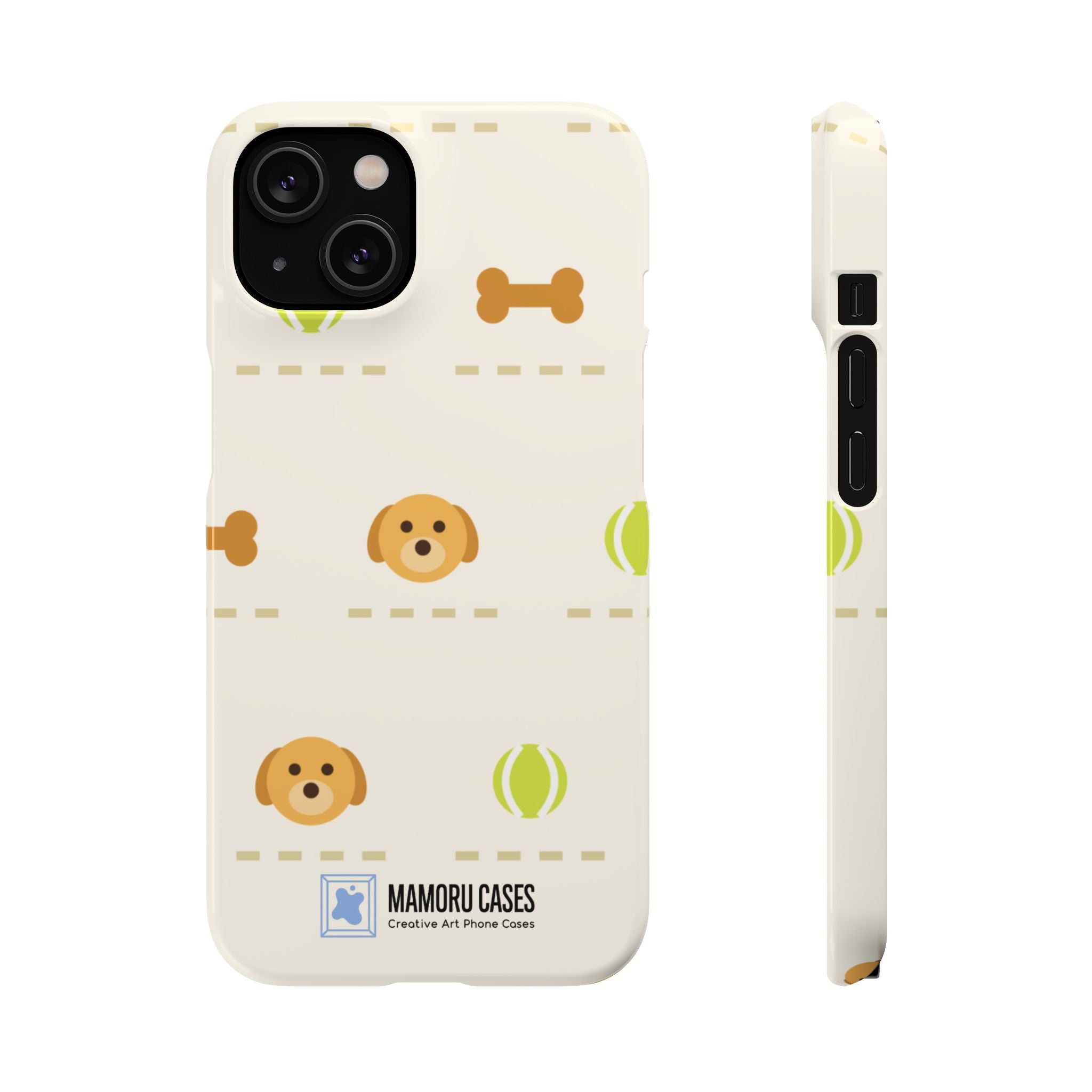 Cute Puppy Pattern Phone Case — Dog, Bone & Tennis Ball Snap Case