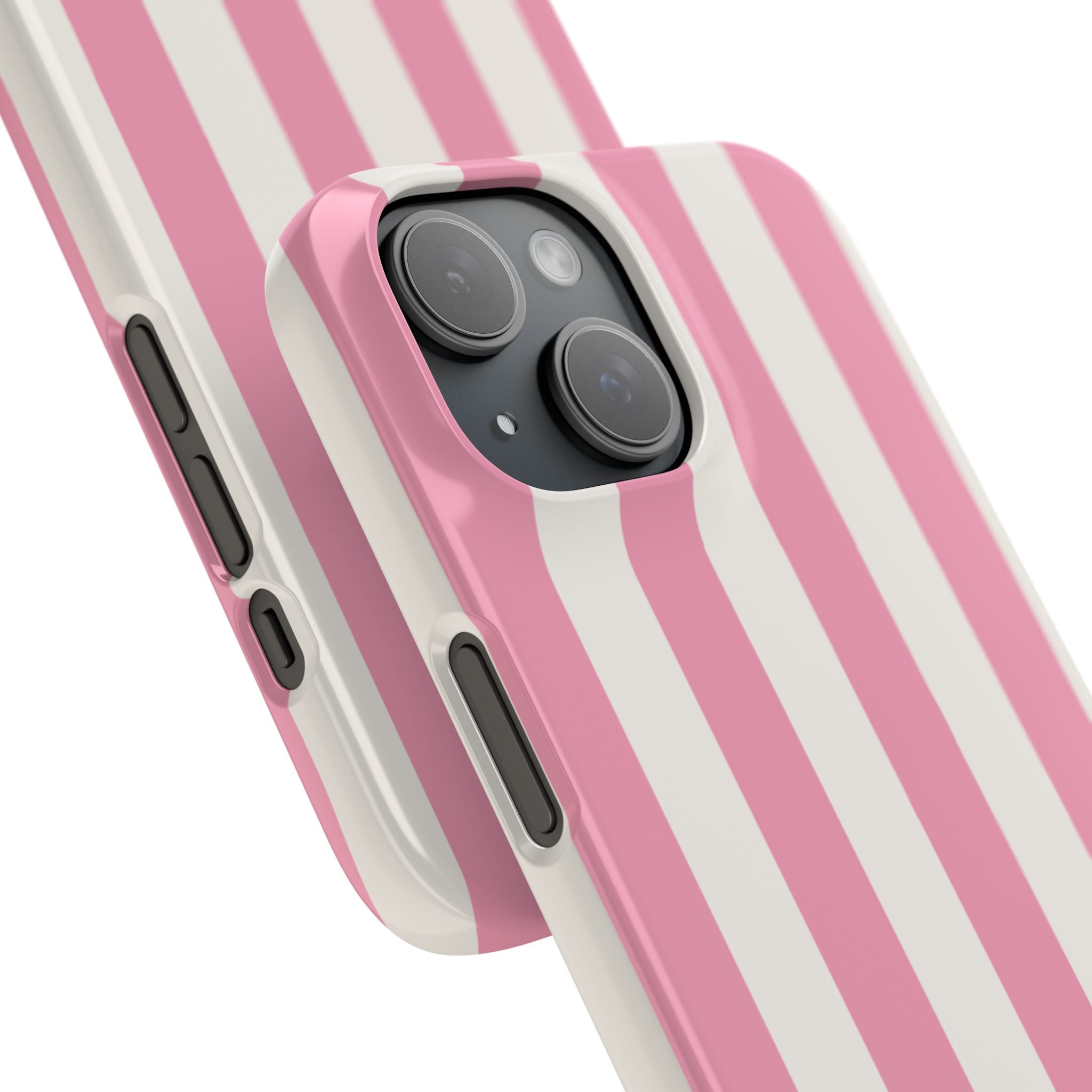 Pink & White Stripe Snap Phone Case — Cute Striped iPhone Cover