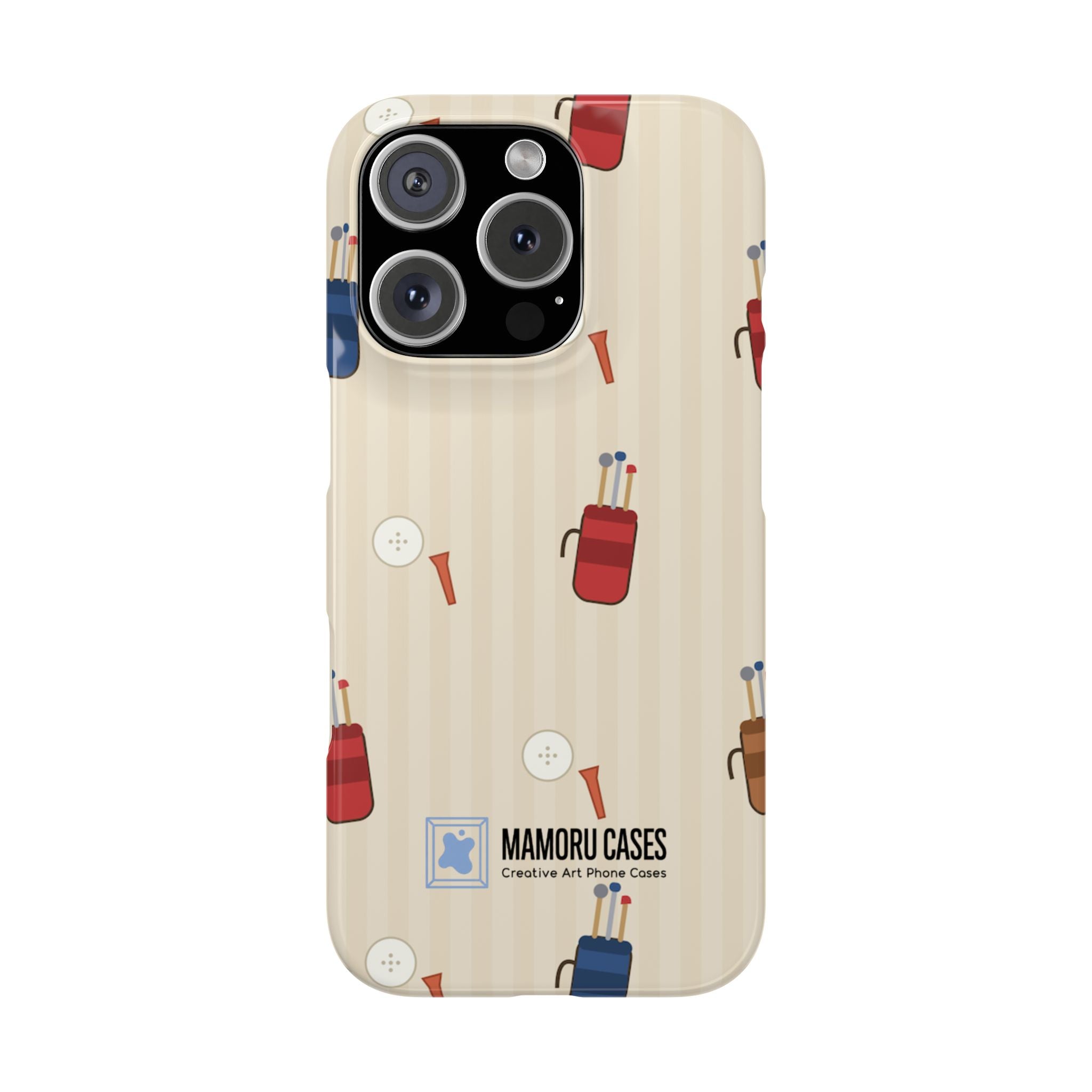 Golf Pattern Phone Case — Retro Golf Bag & Tee iPhone Case