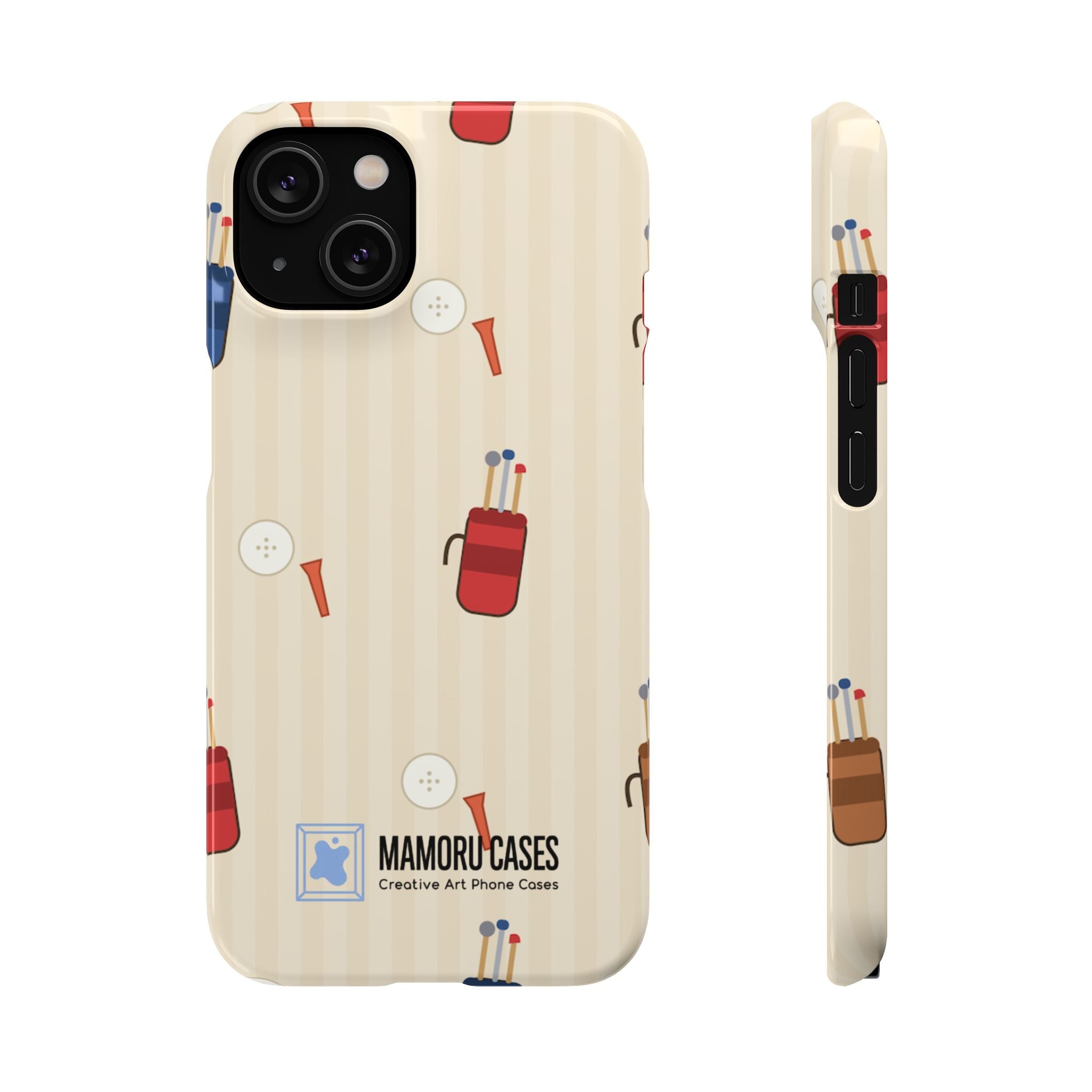 Golf Pattern Phone Case — Retro Golf Bag & Tee iPhone Case