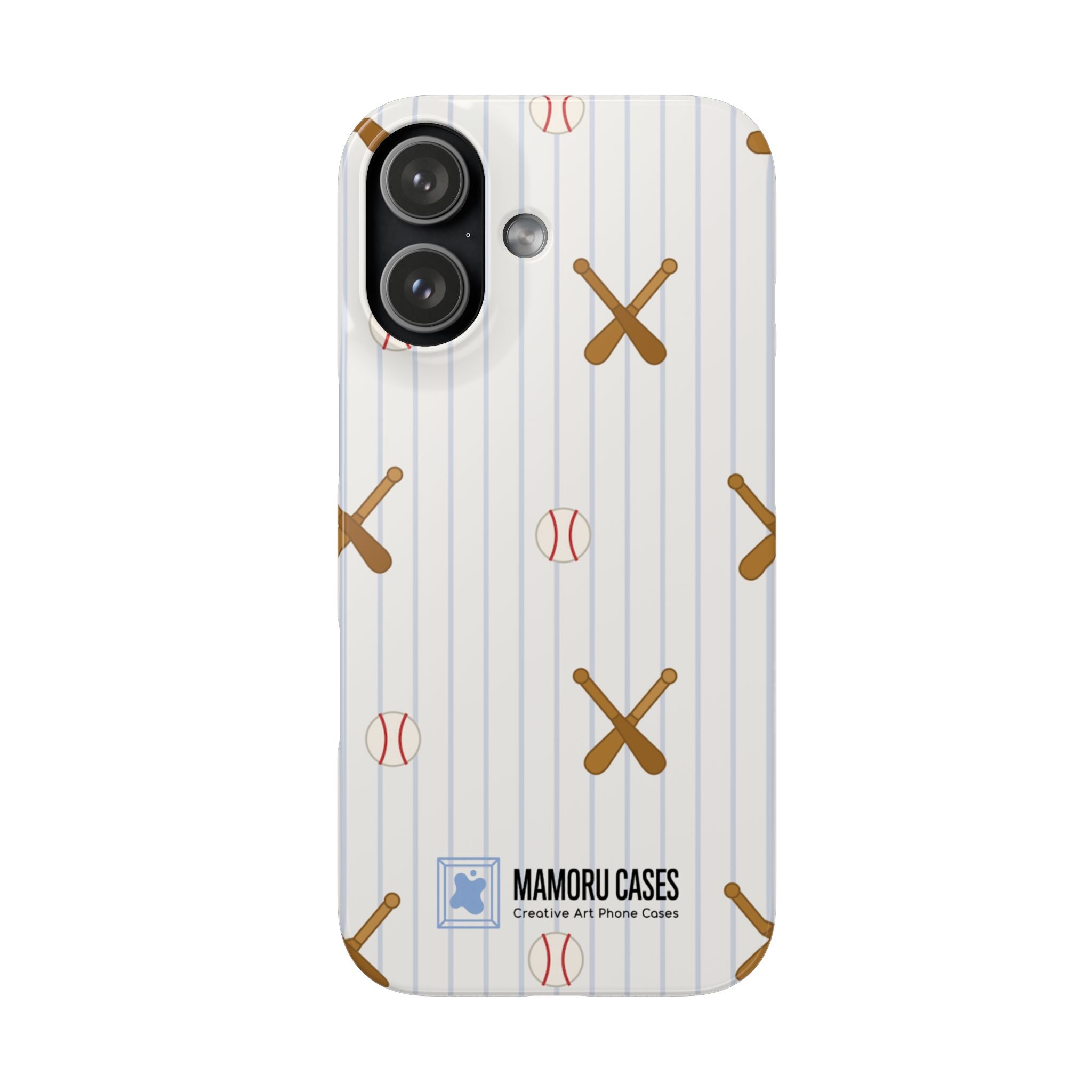 Baseball Pattern Phone Case — Bat & Ball Snap Case