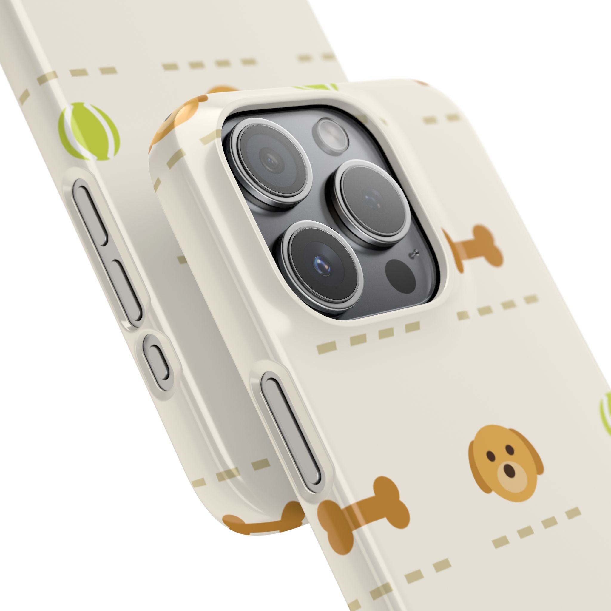Cute Puppy Pattern Phone Case — Dog, Bone & Tennis Ball Snap Case