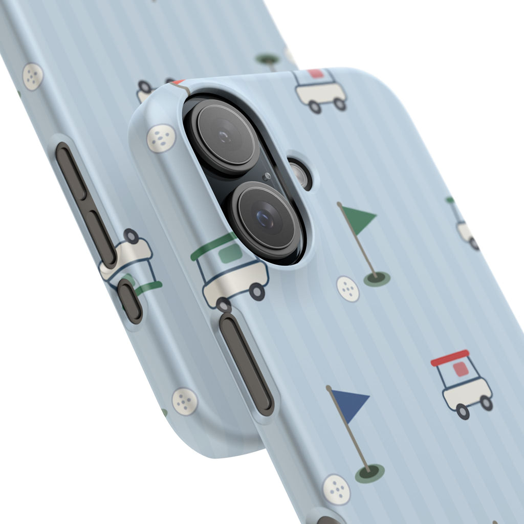 Golf Cart Pattern Phone Case – Cute Blue Golf Course Snap Case
