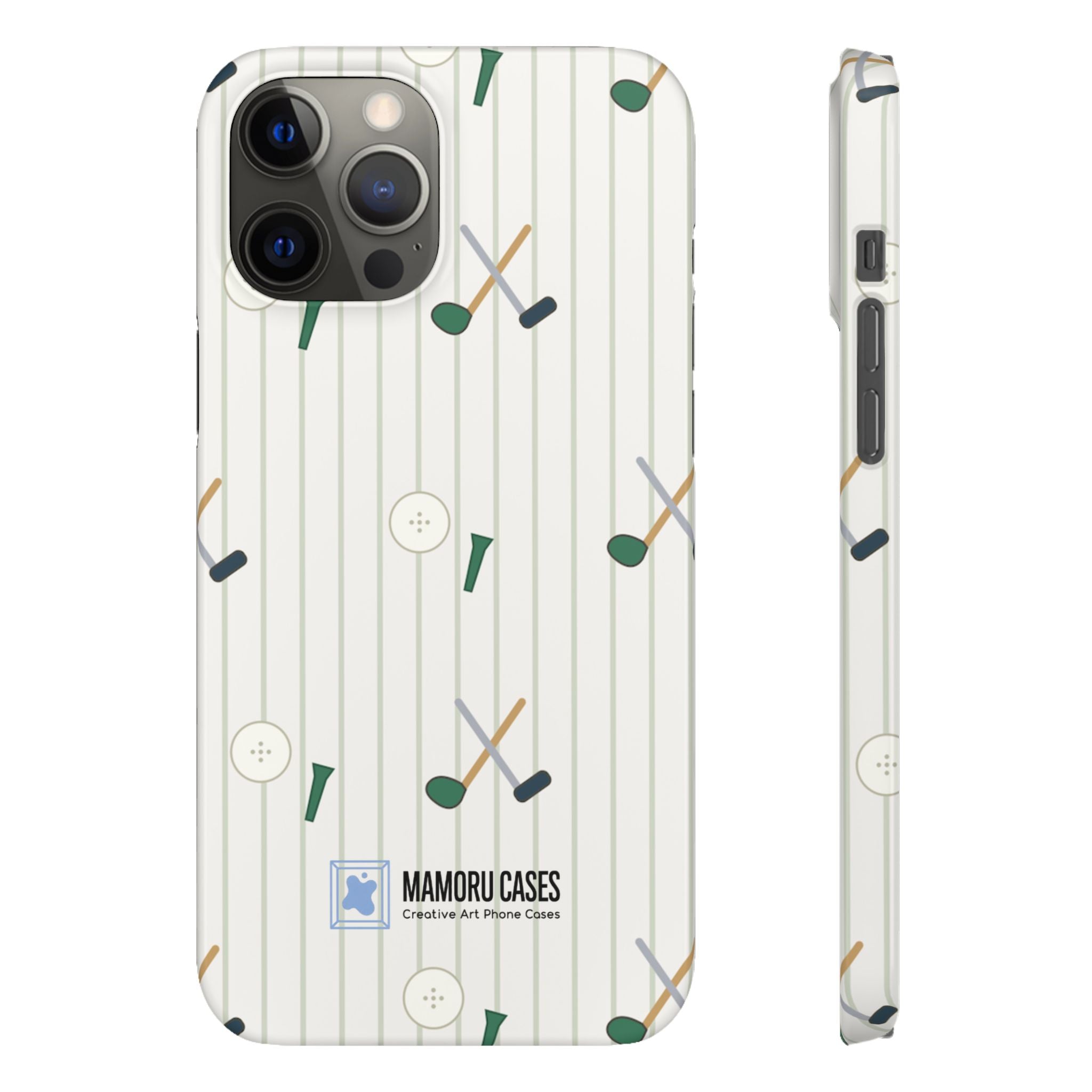 Mamoru Cases | Golf Pattern Snap Phone Case Tee & Mallet Design