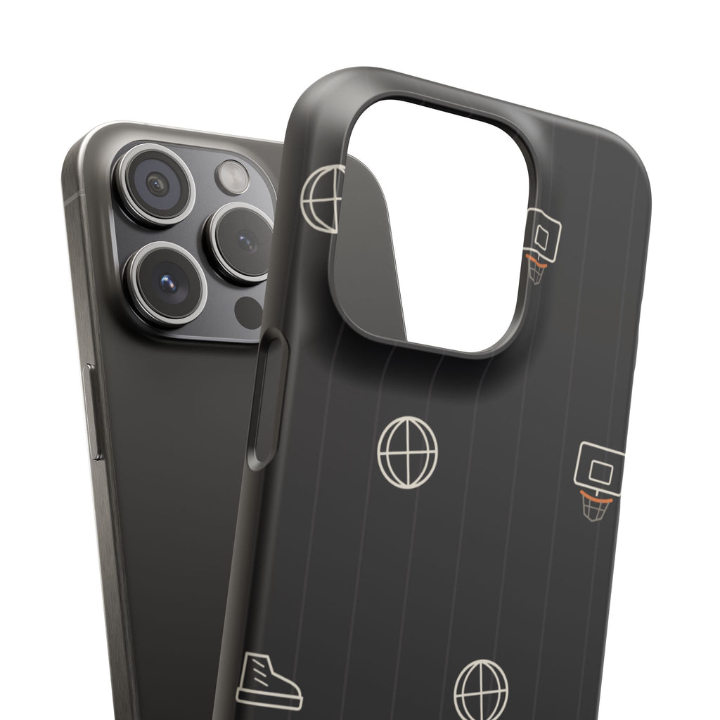 Snap Case — Black Minimalist Basketball & Street Icons Phone Case