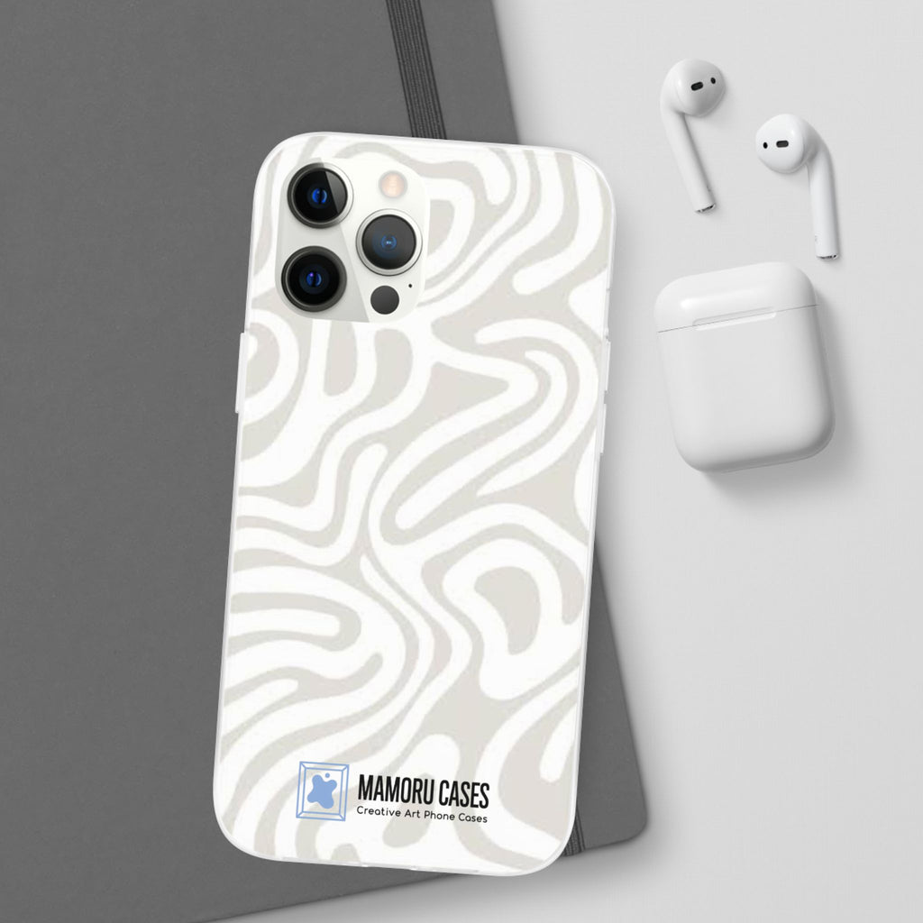 Abstract Neutral Swirl Phone Case — Flexible Protective Cover