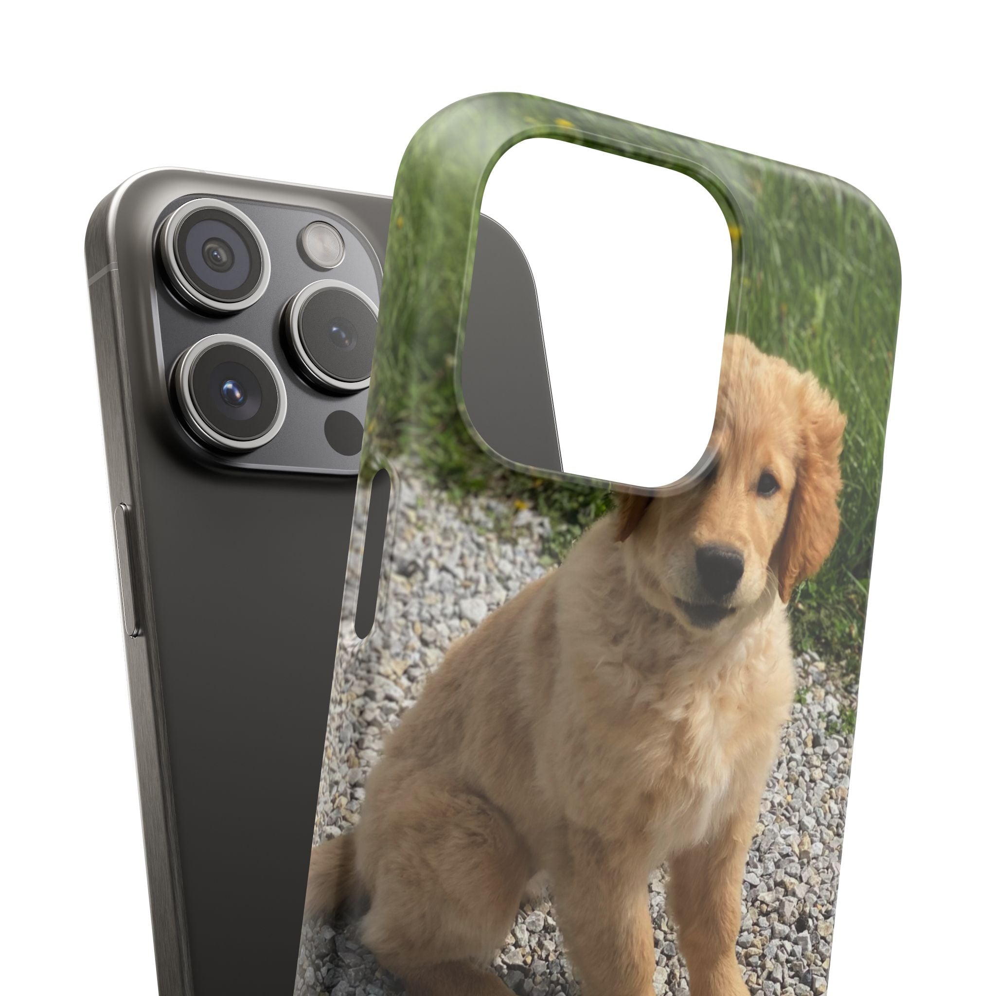 Phone Case — Cute Golden Retriever Puppy Photo Protective Snap Case