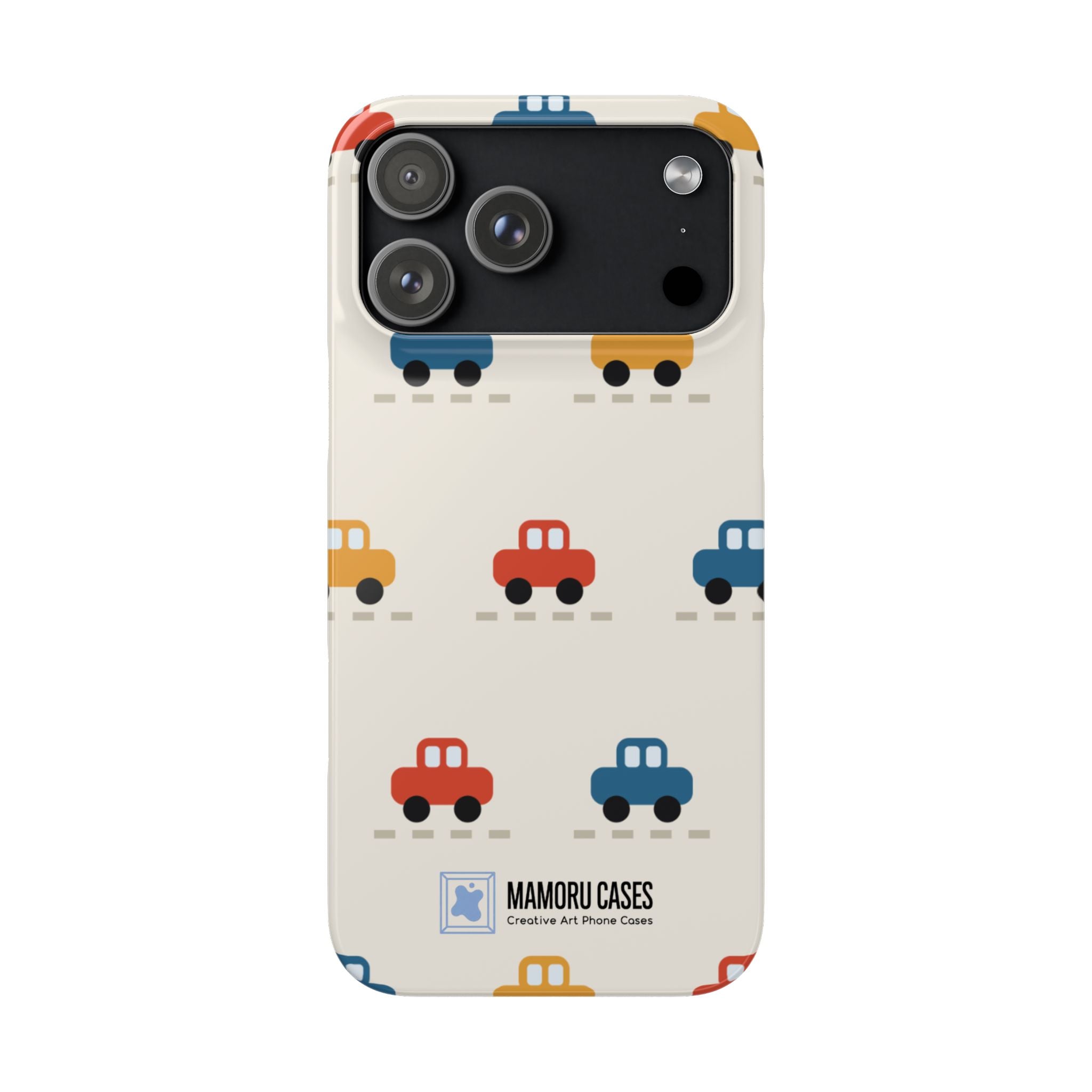 Cute Retro Toy Car Phone Case — Colorful Kids Pattern Snap Case