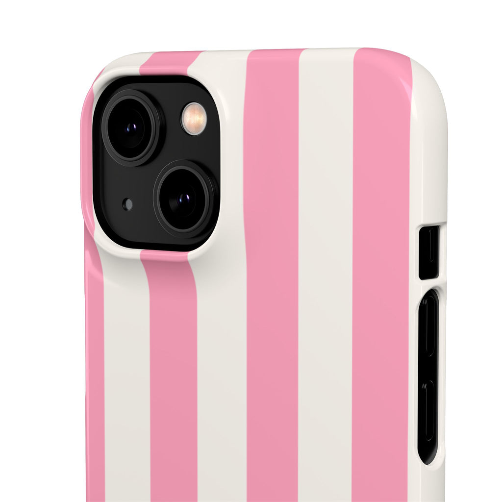 Pink & White Stripe Snap Phone Case — Cute Striped iPhone Cover
