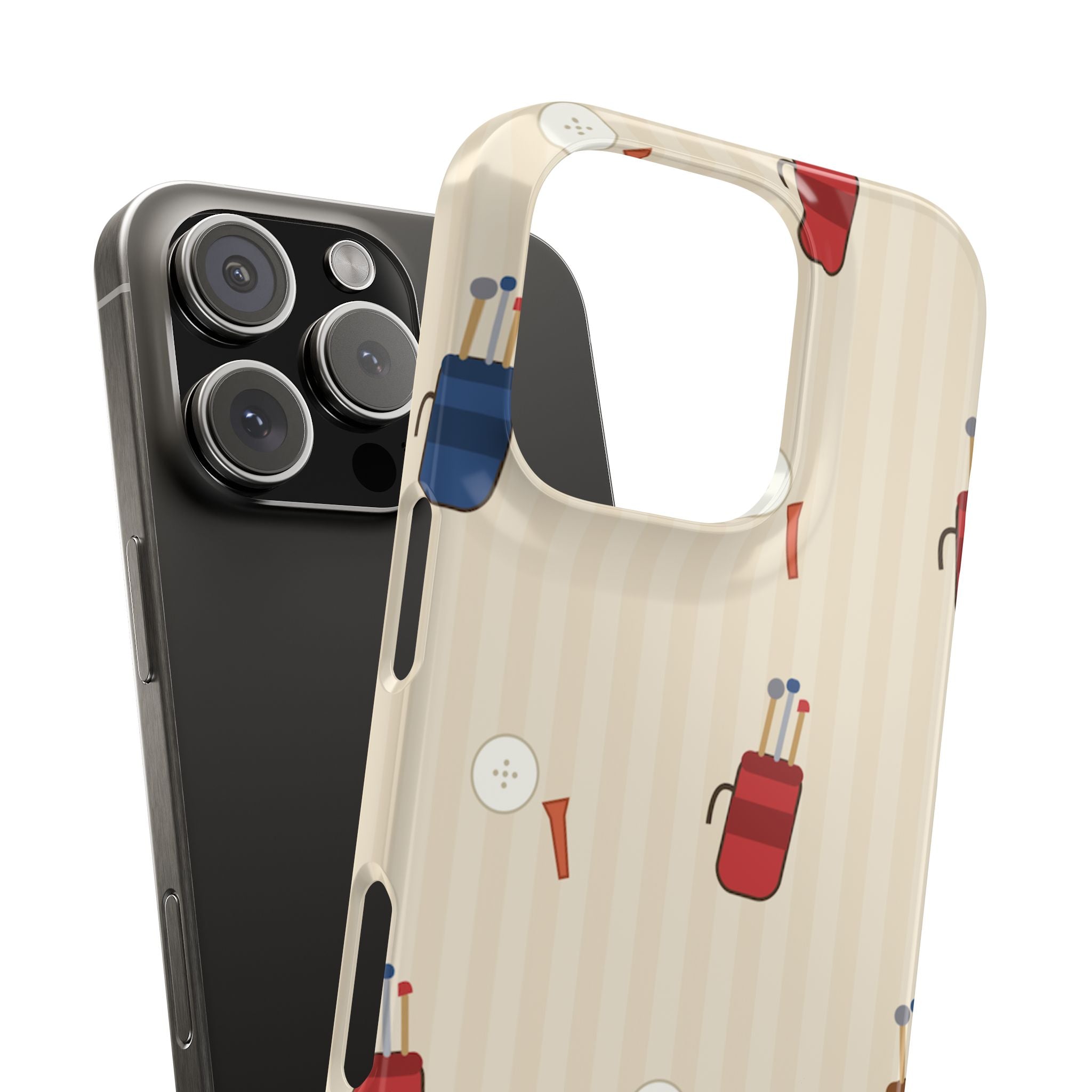 Golf Pattern Phone Case — Retro Golf Bag & Tee iPhone Case
