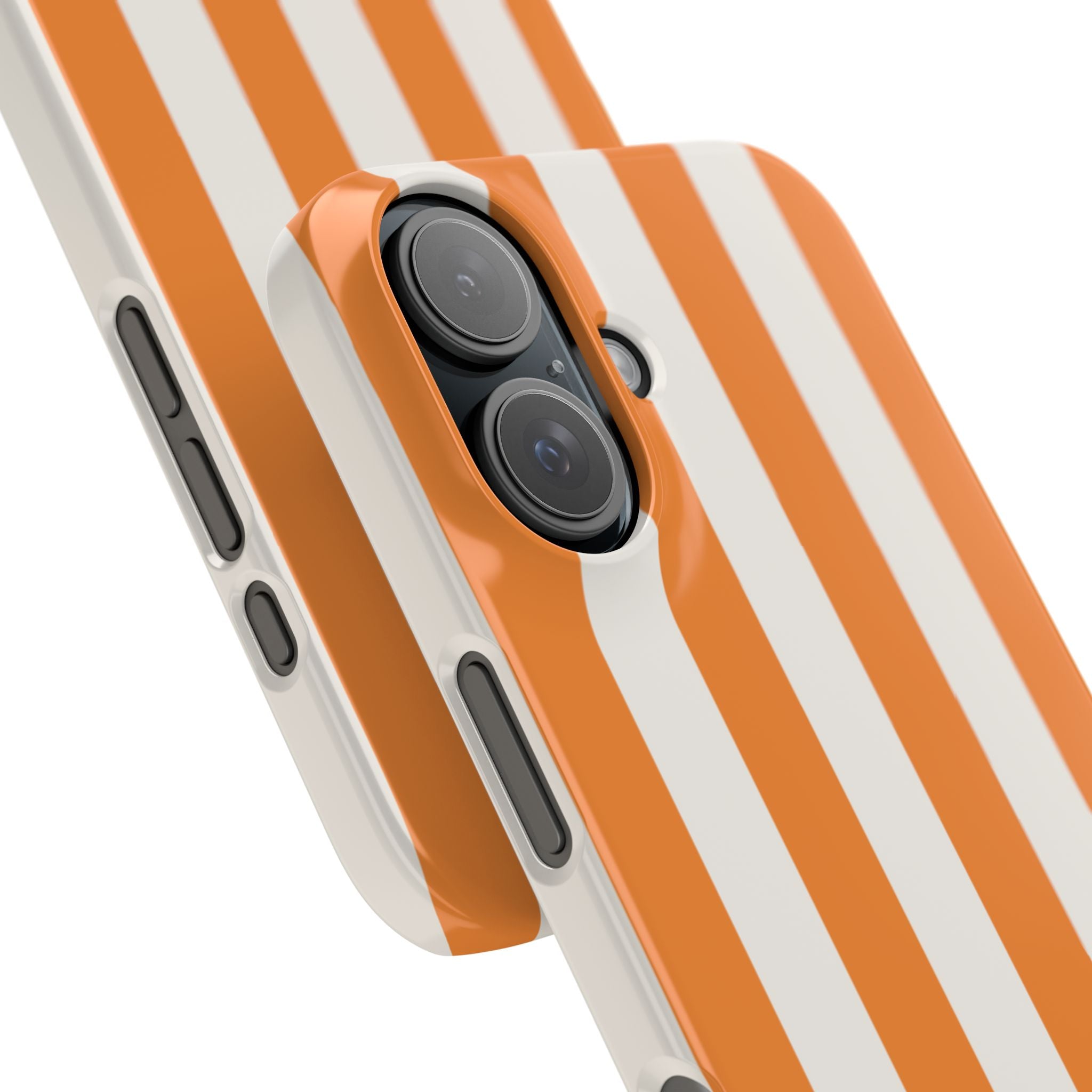Striped Orange Snap Phone Case — Bold Retro Vertical Stripes iPhone Cover