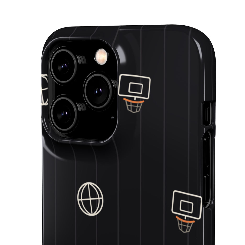 Snap Case — Black Minimalist Basketball & Street Icons Phone Case