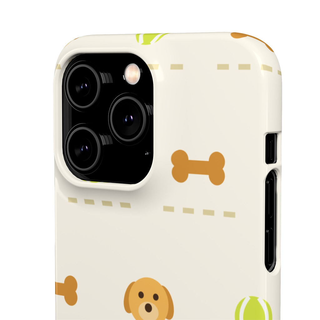 Cute Puppy Pattern Phone Case — Dog, Bone & Tennis Ball Snap Case