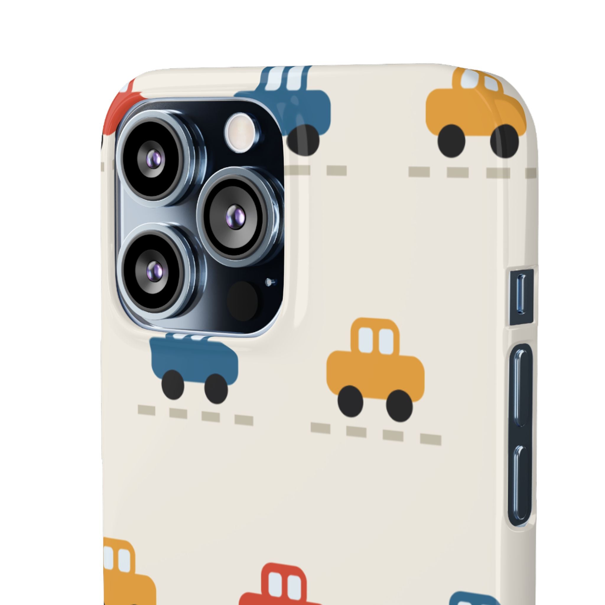 Cute Retro Toy Car Phone Case — Colorful Kids Pattern Snap Case