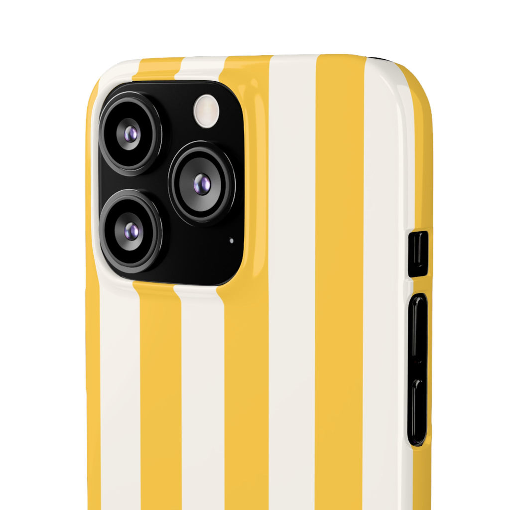 Yellow Stripe Phone Case — Bright Vertical Striped Snap Case