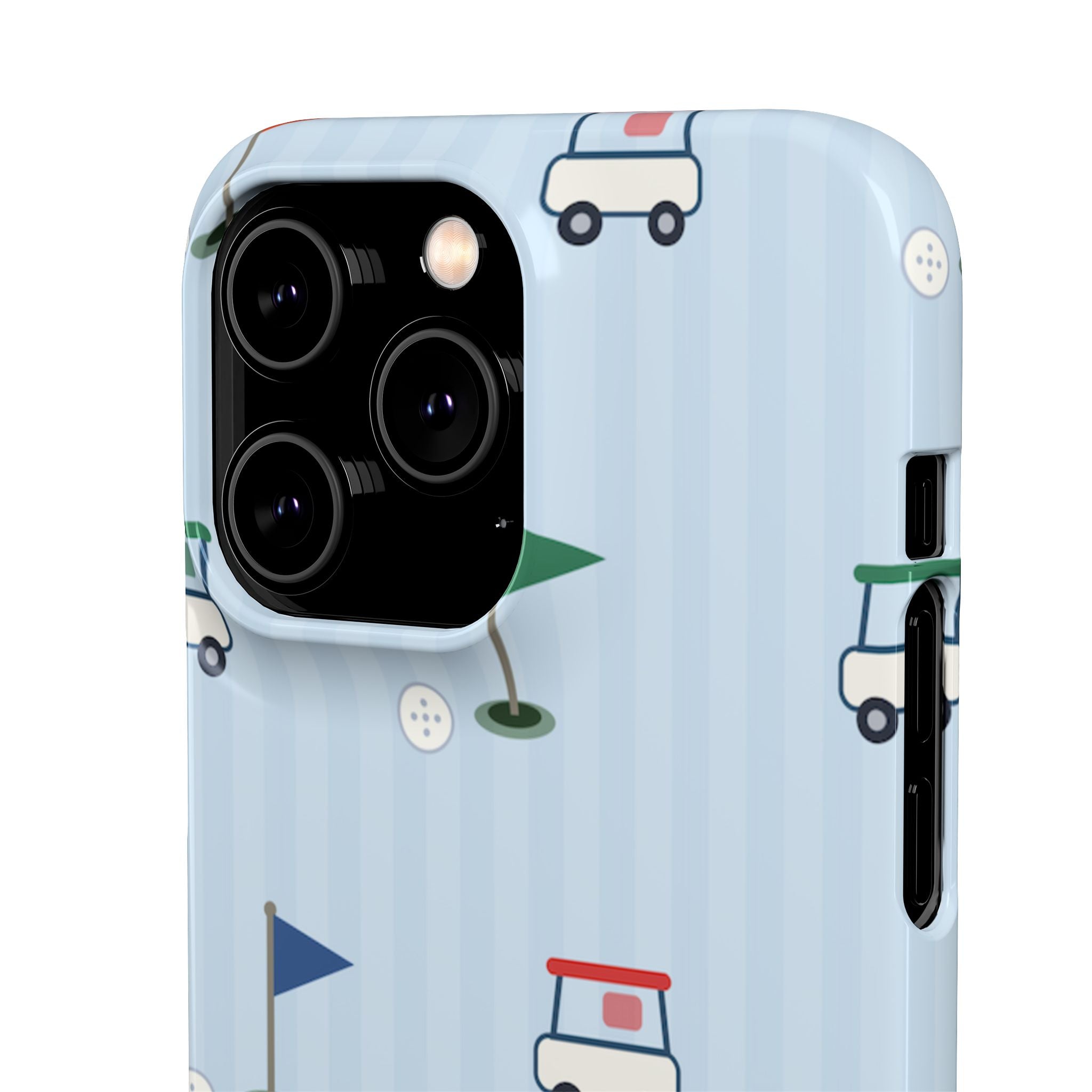 Golf Cart Pattern Phone Case – Cute Blue Golf Course Snap Case