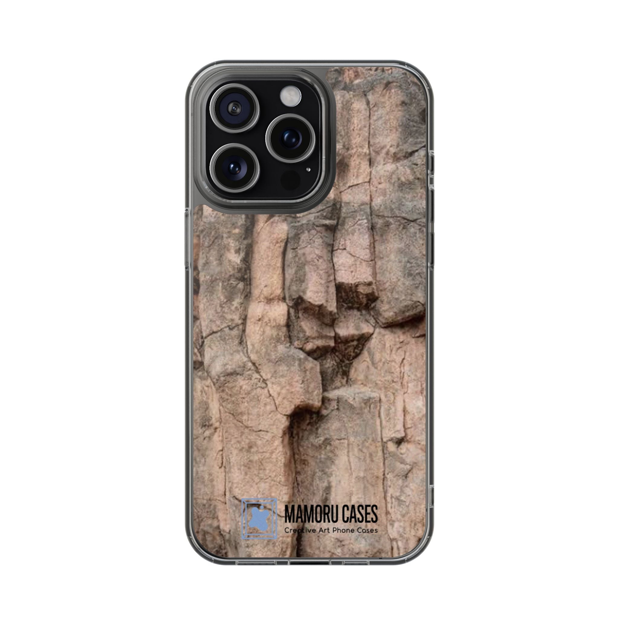 Phone Case — Clear Impact-Resistant Bark Texture Magnetic Cover