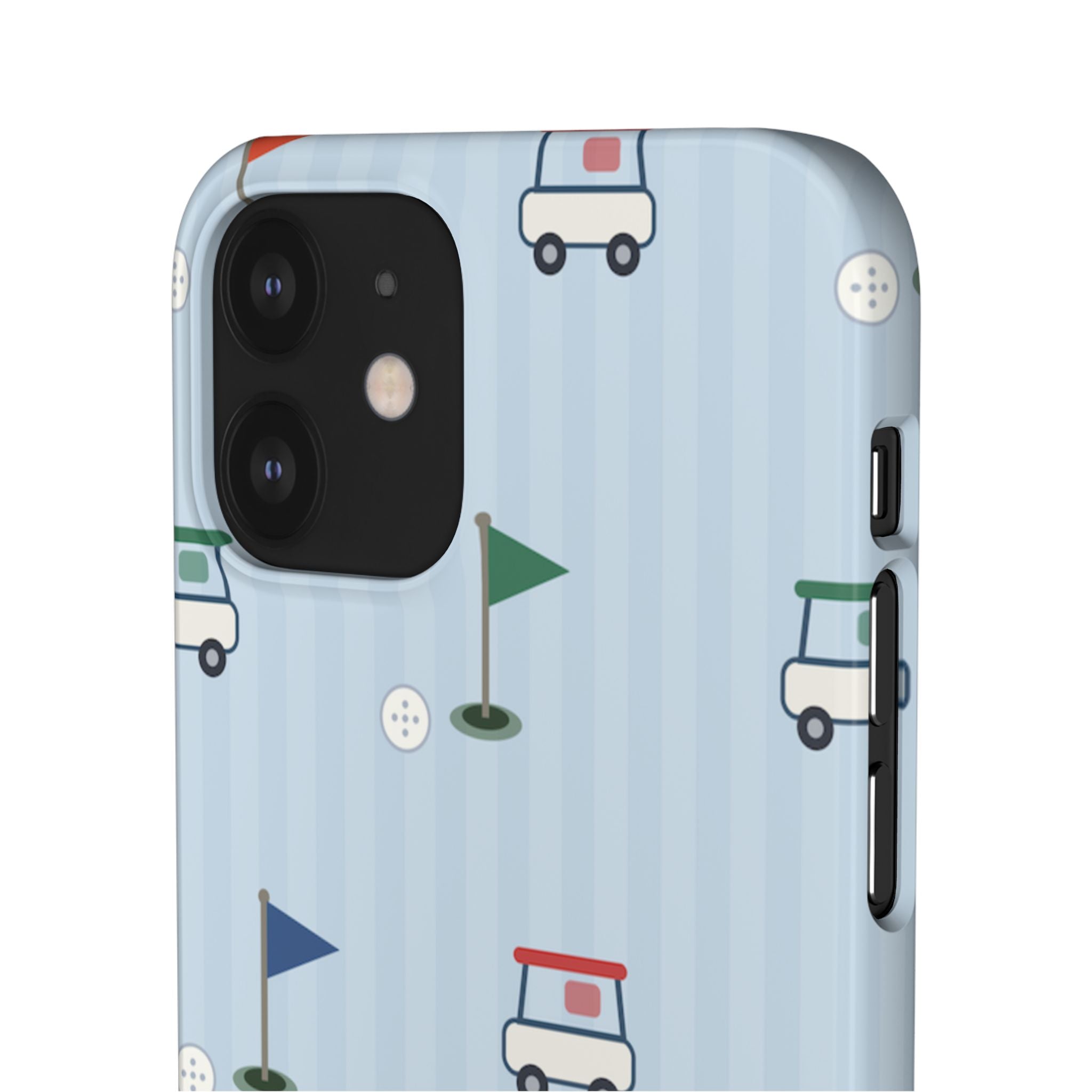 Golf Cart Pattern Phone Case – Cute Blue Golf Course Snap Case