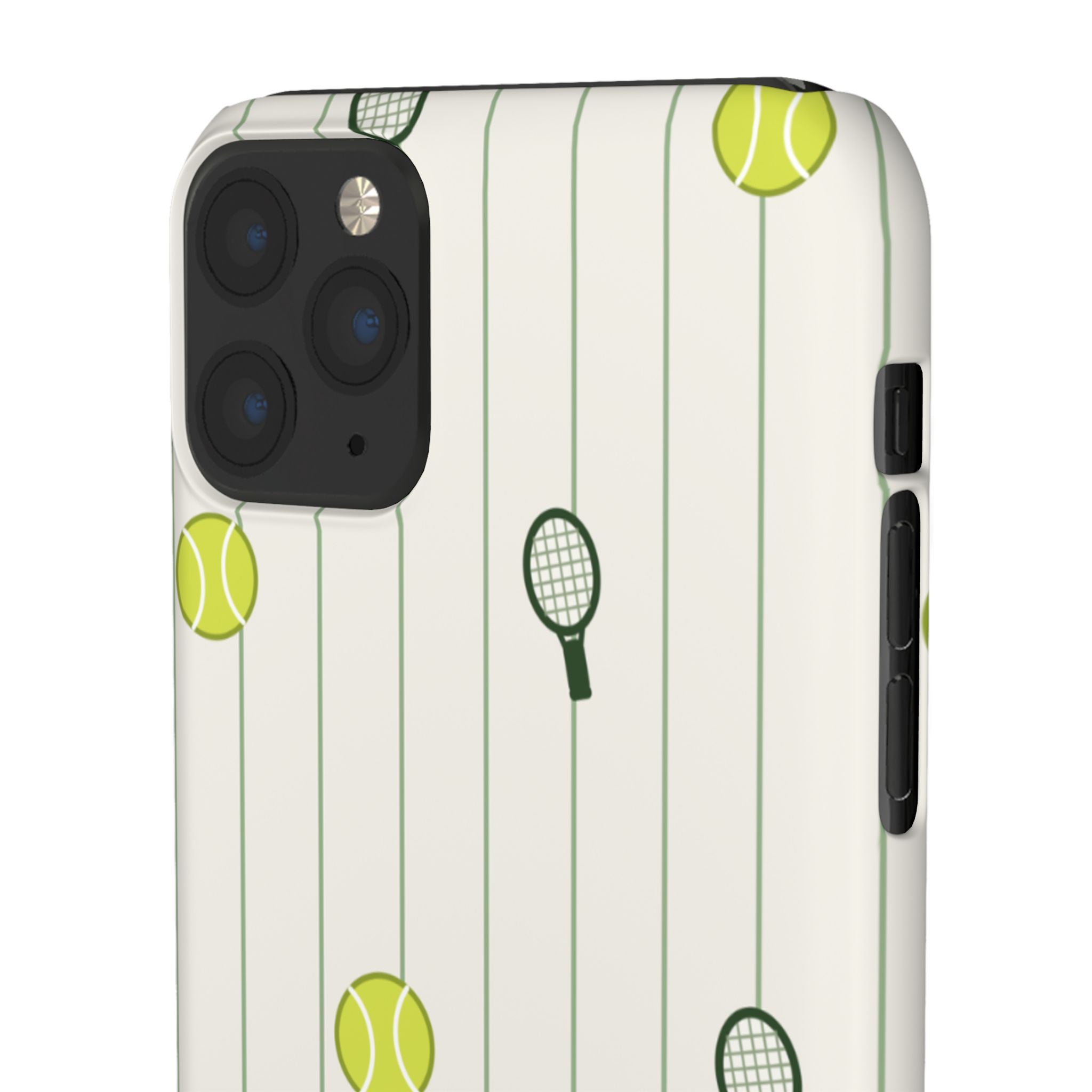 Tennis Pattern Phone Case — Rackets & Tennis Balls Protective Snap Case