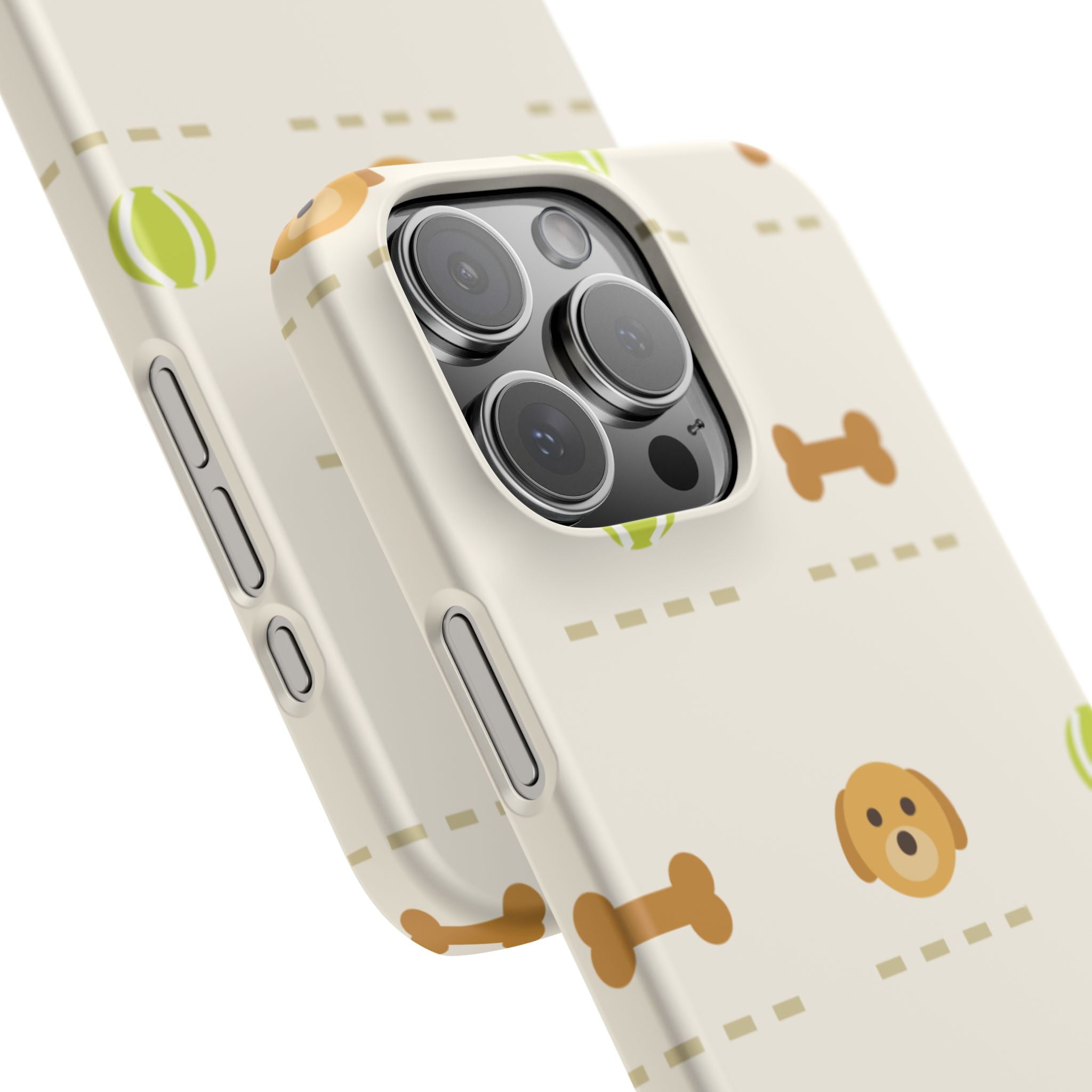 Cute Puppy Pattern Phone Case — Dog, Bone & Tennis Ball Snap Case