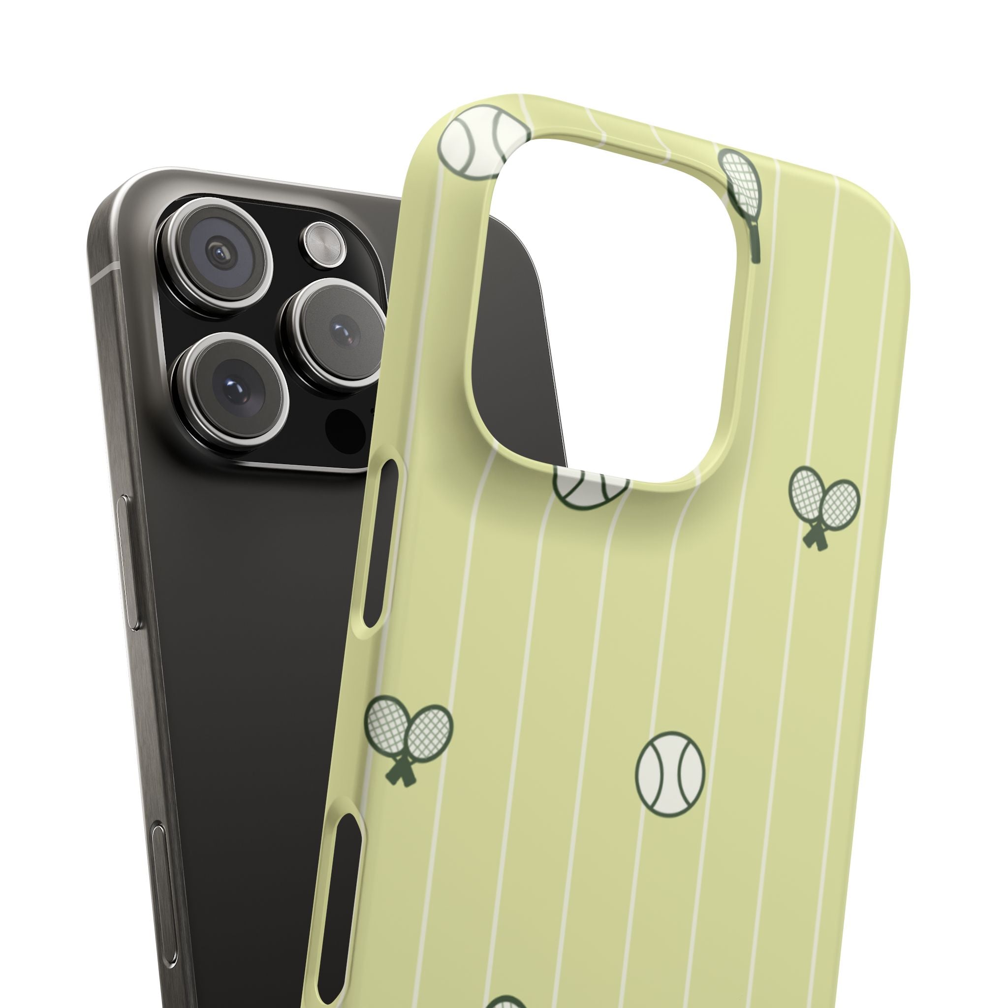 Tennis Pattern Phone Case — Yellow Racket & Ball Snap Case