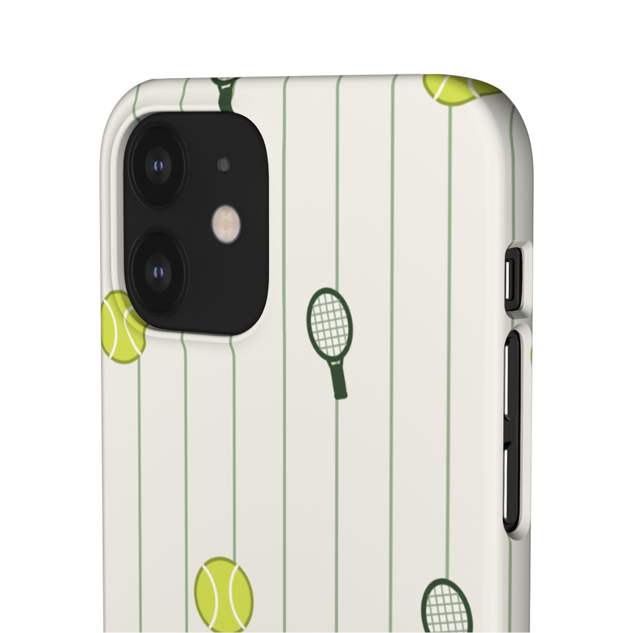 Tennis Pattern Phone Case — Rackets & Tennis Balls Protective Snap Case