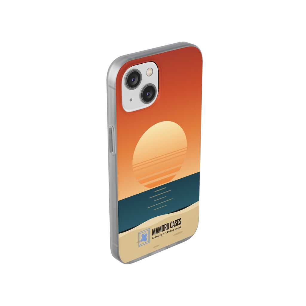 Sunset Horizon Phone Case — Minimal Beach Sunset Graphic for iPhone & Samsung