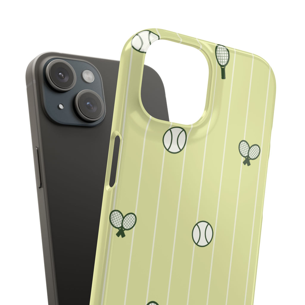 Tennis Pattern Phone Case — Yellow Racket & Ball Snap Case