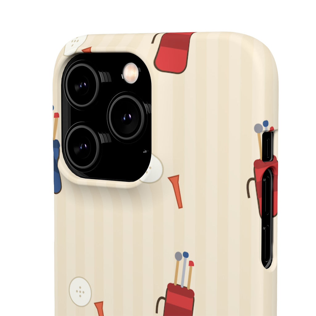 Golf Pattern Phone Case — Retro Golf Bag & Tee iPhone Case