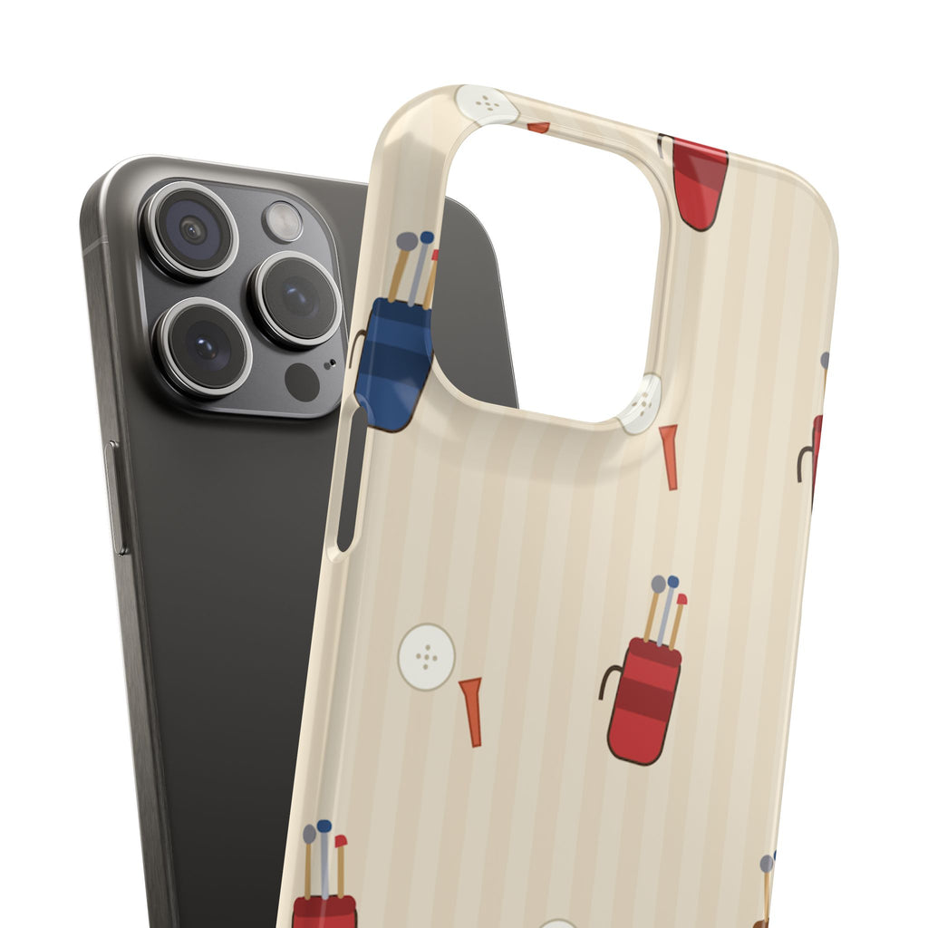 Golf Pattern Phone Case — Retro Golf Bag & Tee iPhone Case
