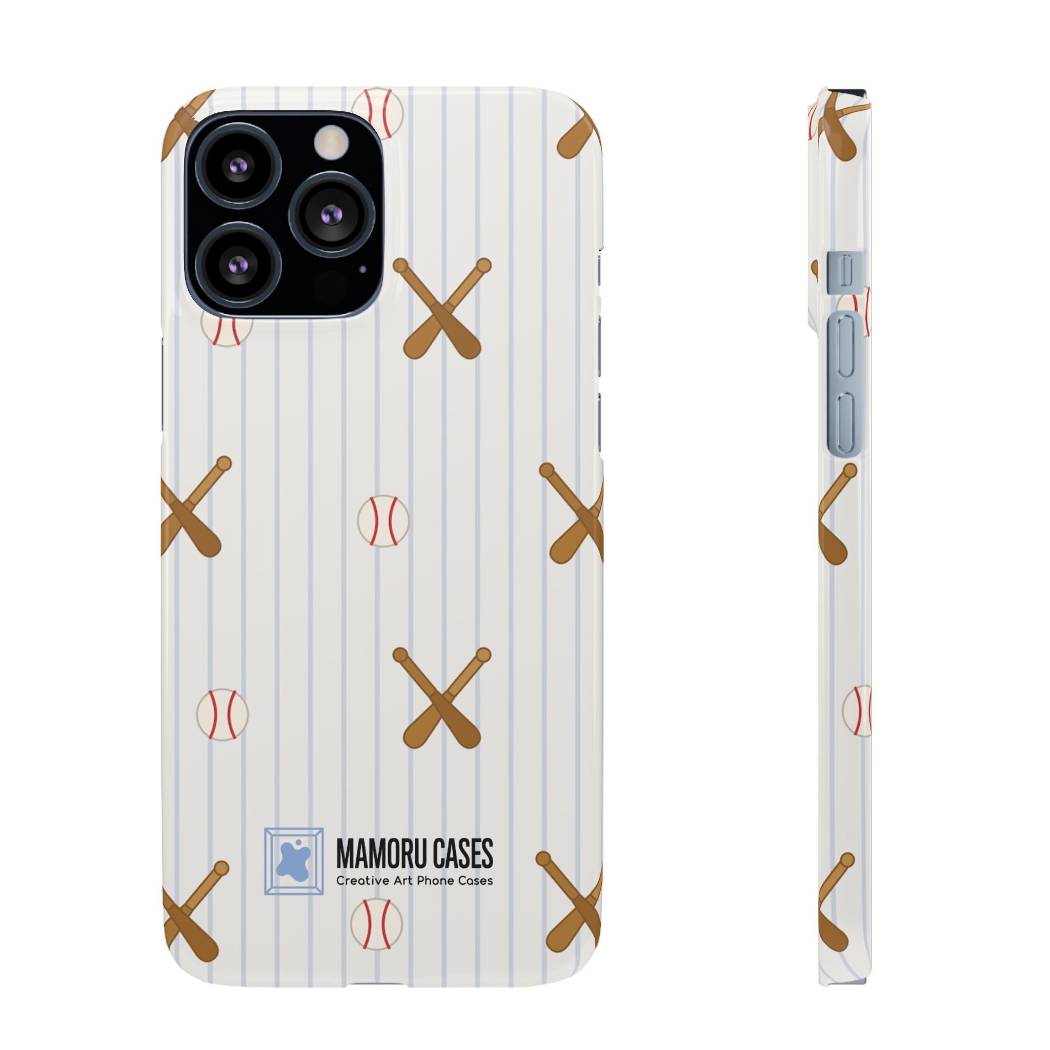 Baseball Pattern Phone Case — Bat & Ball Snap Case