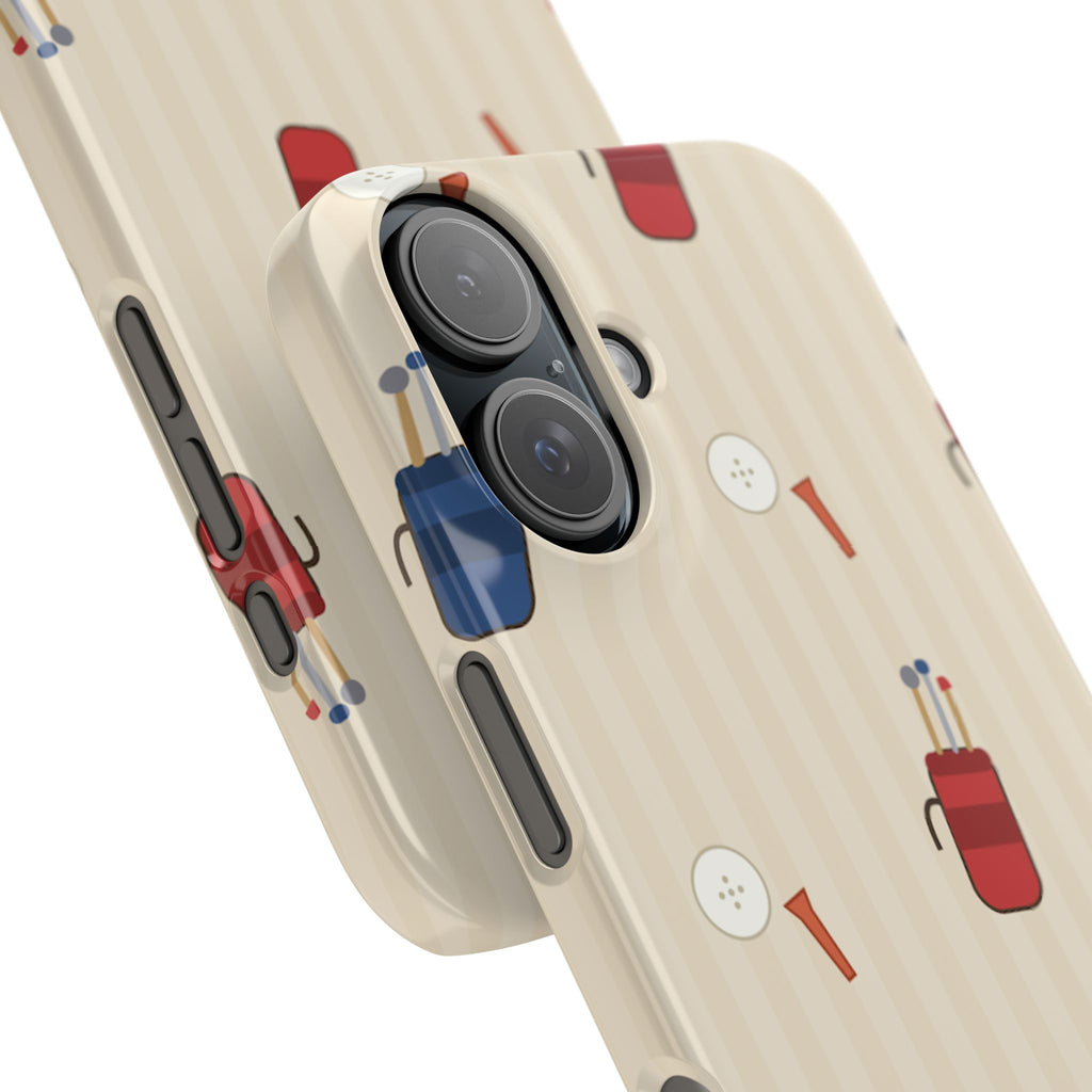 Golf Pattern Phone Case — Retro Golf Bag & Tee iPhone Case