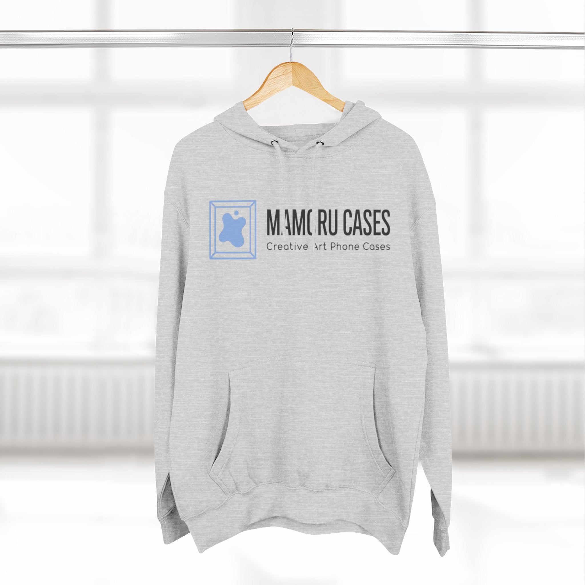 Three-Panel Fleece Hoodie — Minimal Logo Comfort Hooded Sweatshirt