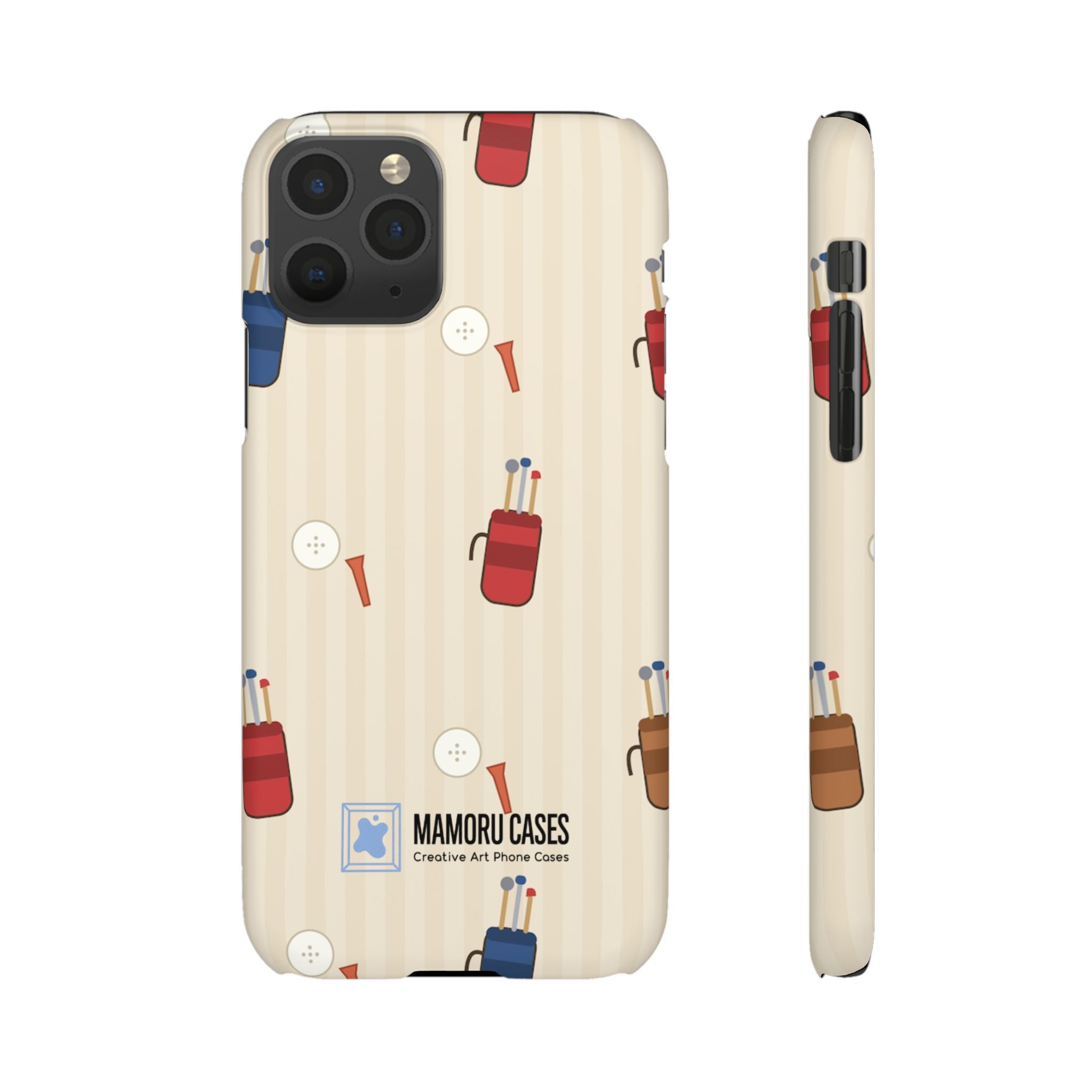 Golf Pattern Phone Case — Retro Golf Bag & Tee iPhone Case