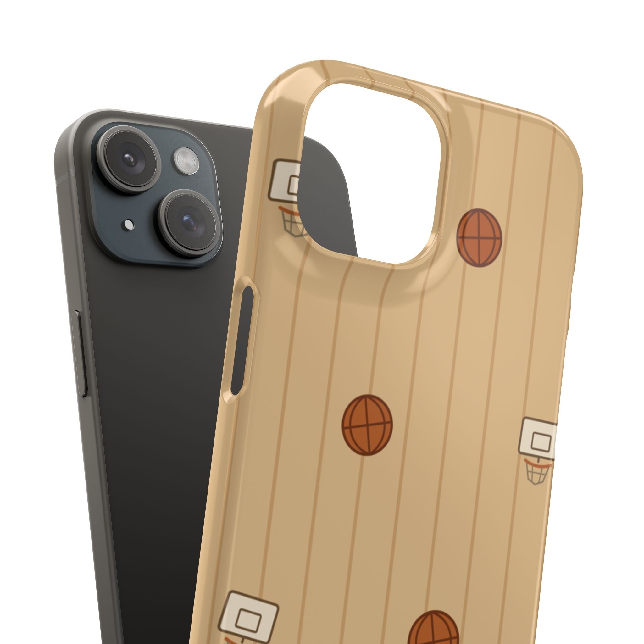 Basketball Court Phone Case — Slim Protective Snap Case with Hoops Pattern
