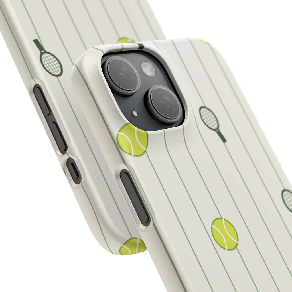 Tennis Pattern Phone Case — Rackets & Tennis Balls Protective Snap Case