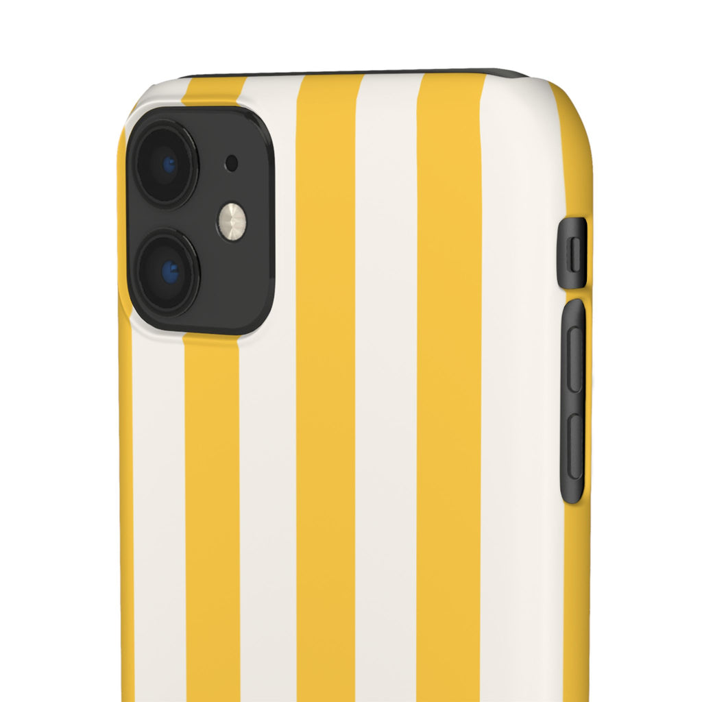 Yellow Stripe Phone Case — Bright Vertical Striped Snap Case
