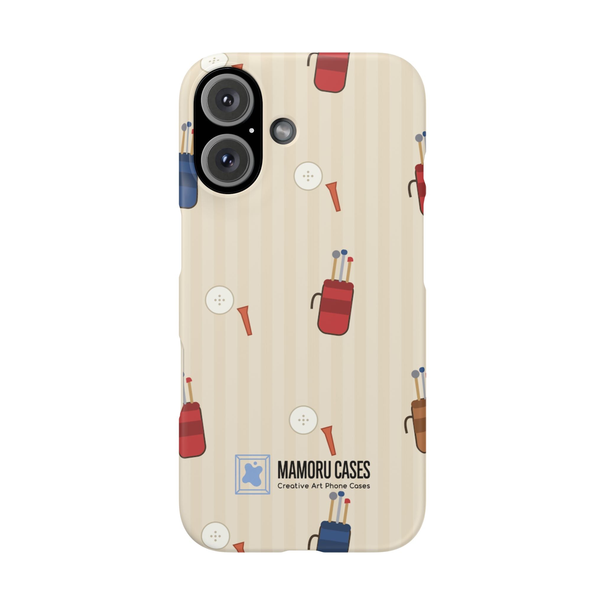 Golf Pattern Phone Case — Retro Golf Bag & Tee iPhone Case